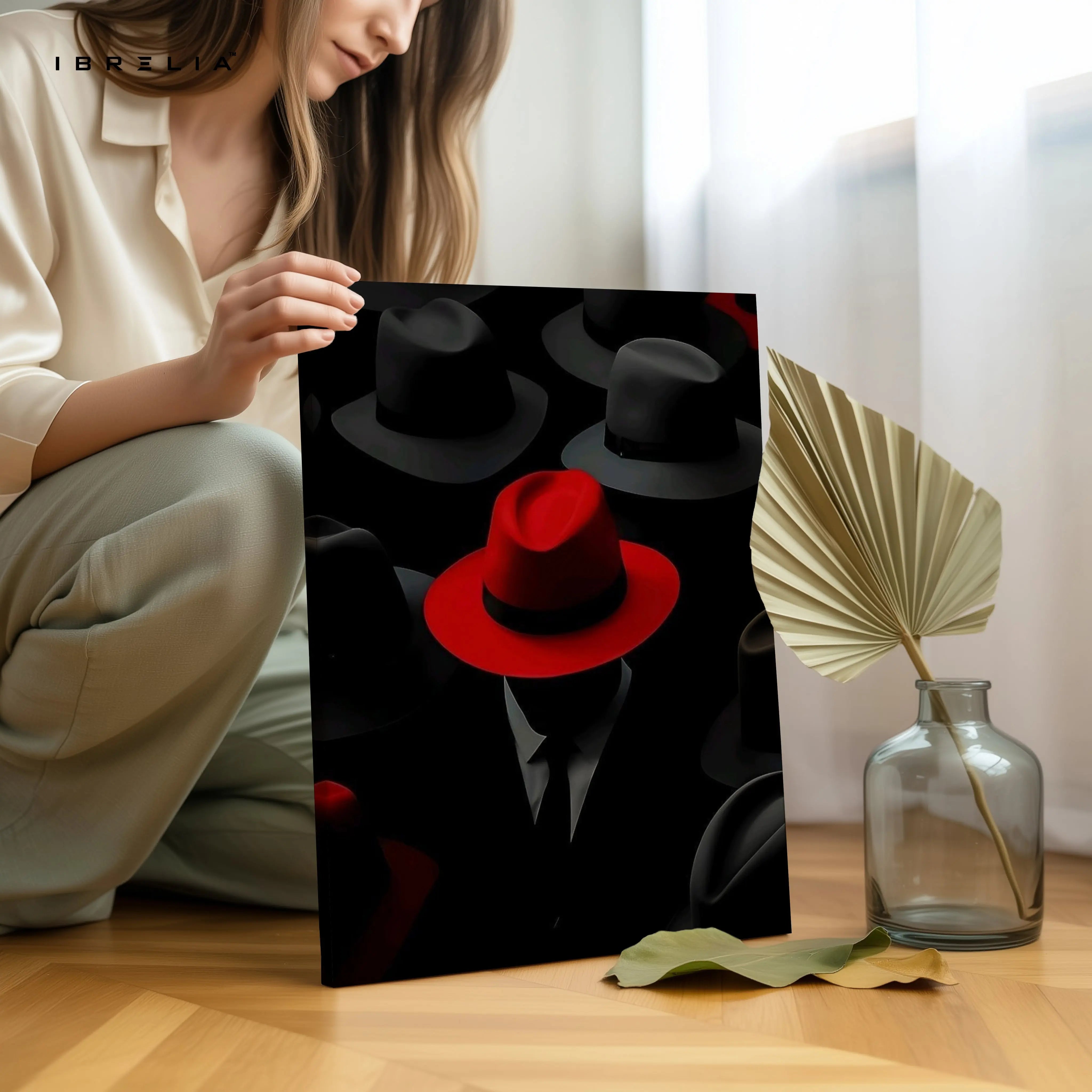 The Red Hat Statement – 4K Ultra Wrap Frame Wall Art in Pakistan | IBRELIA™ IBRELIA