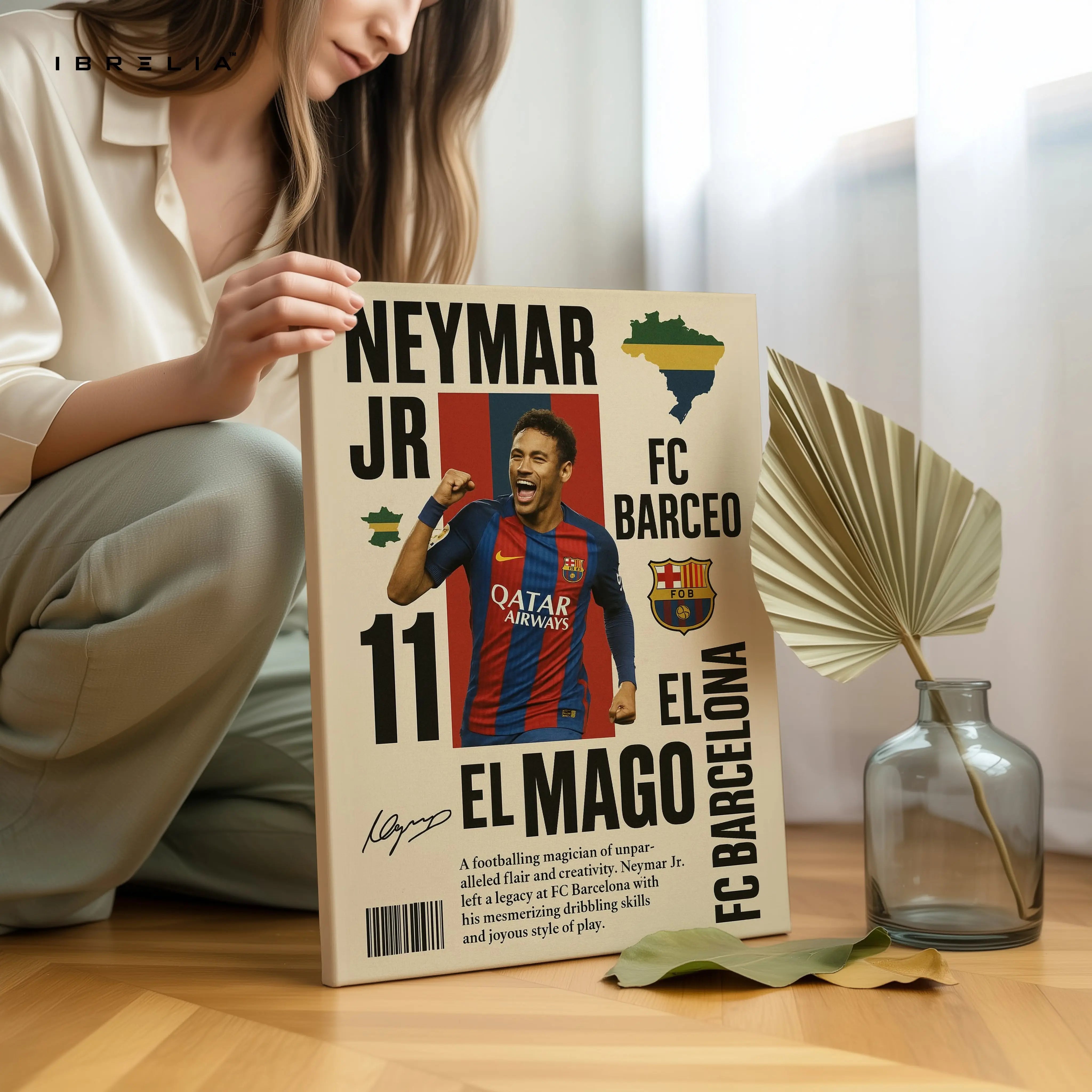 Neymar Jr “El Mago” FC Barcelona Poster Art – 4K Ultra Wrap Frame Wall Art in Pakistan | IBRELIA™ IBRELIA