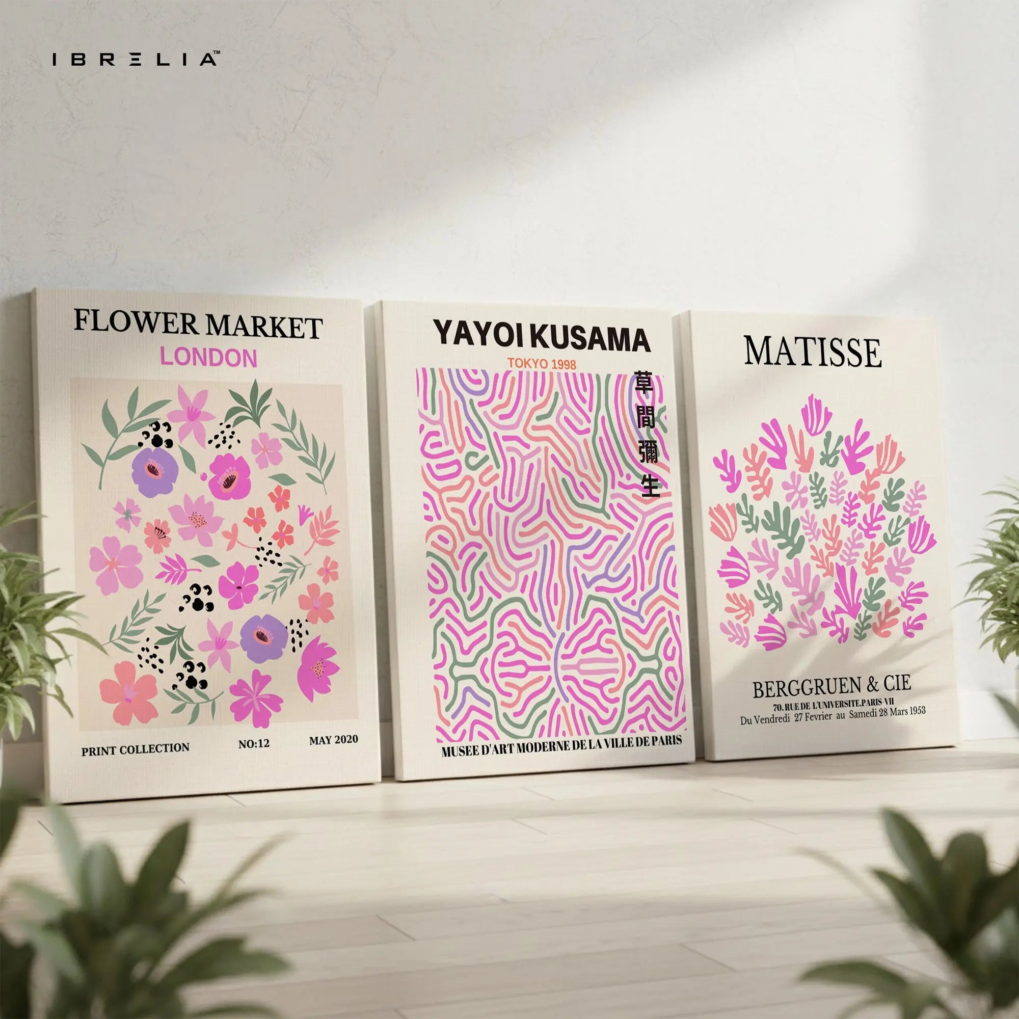 Modern Floral Artists Collection 3 Panel 4K Ultra HD Wall Art in Pakistan | IBRELIA™ IBRELIA