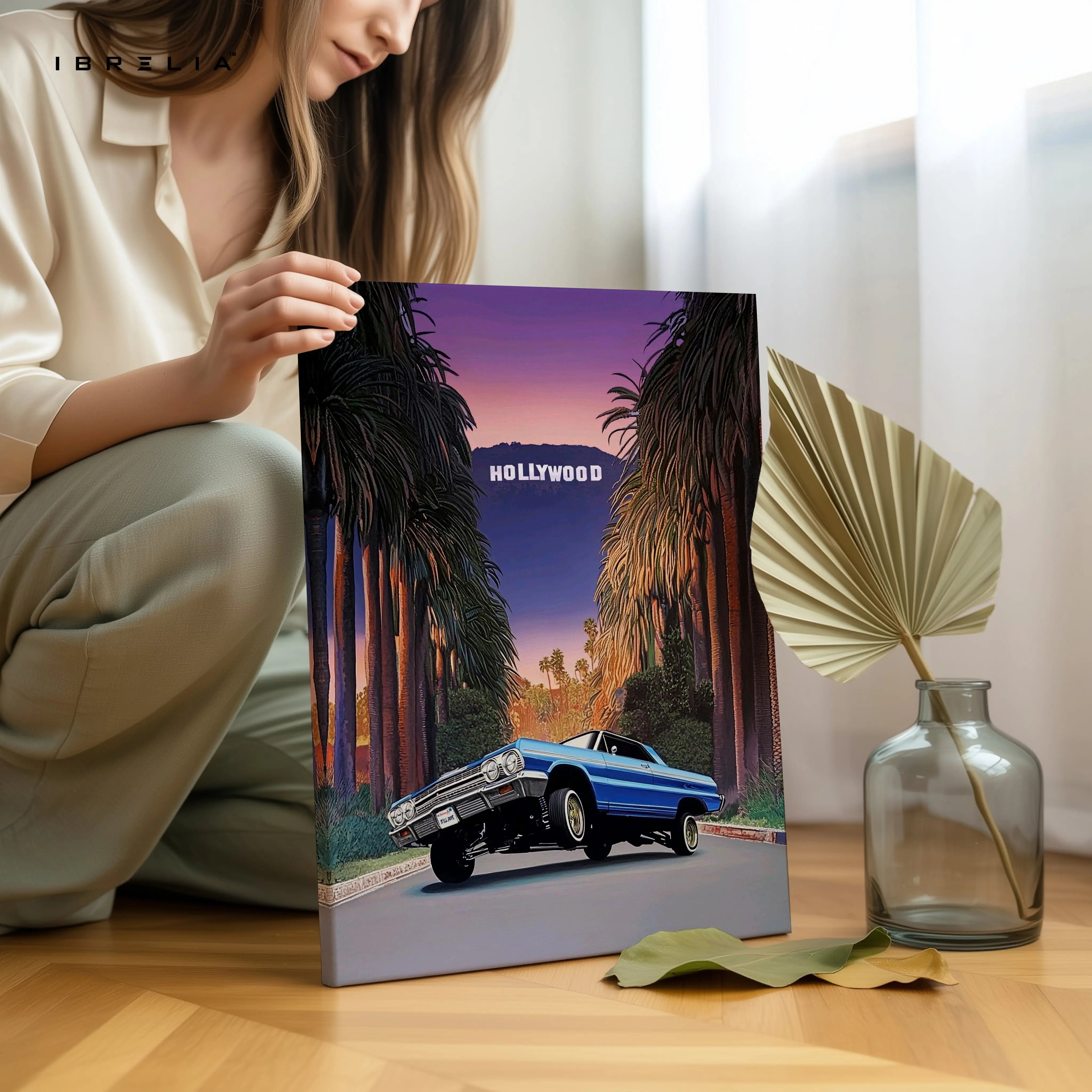 Hollywood Boulevard Lowrider – West Coast Classic Car Art | 4K Ultra Wrap Frame Wall Art in Pakistan | IBRELIA™ IBRELIA