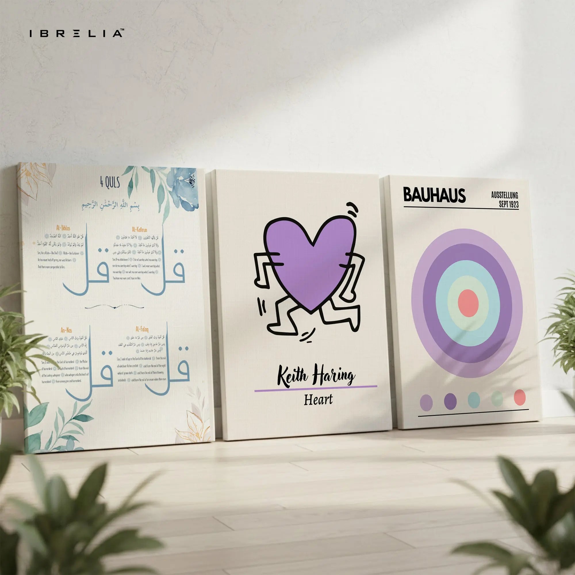 Picasso Haring Bauhaus Modern Art 3 Panel 4K Ultra HD Wall Art in Pakistan | IBRELIA™ IBRELIA