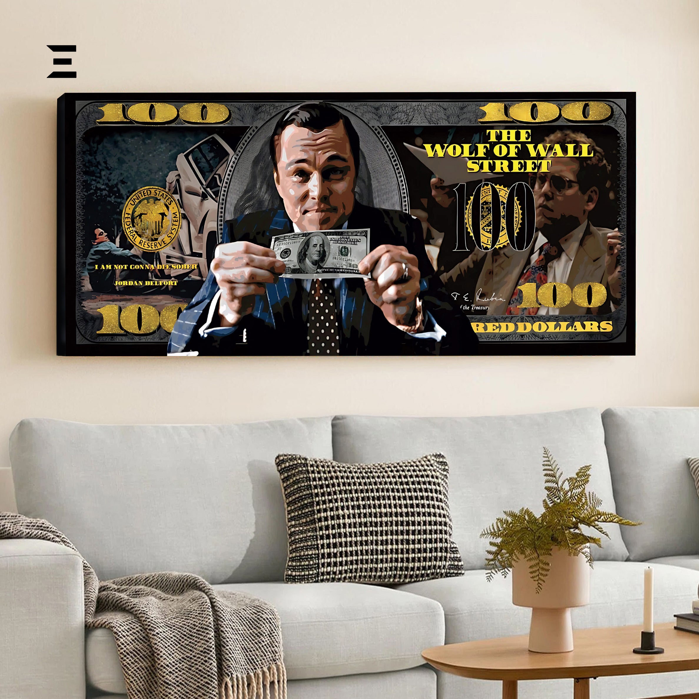 Ultra Wide Wall Art – The Wolf of Wall Street Dollar Edition | IBRELIA™