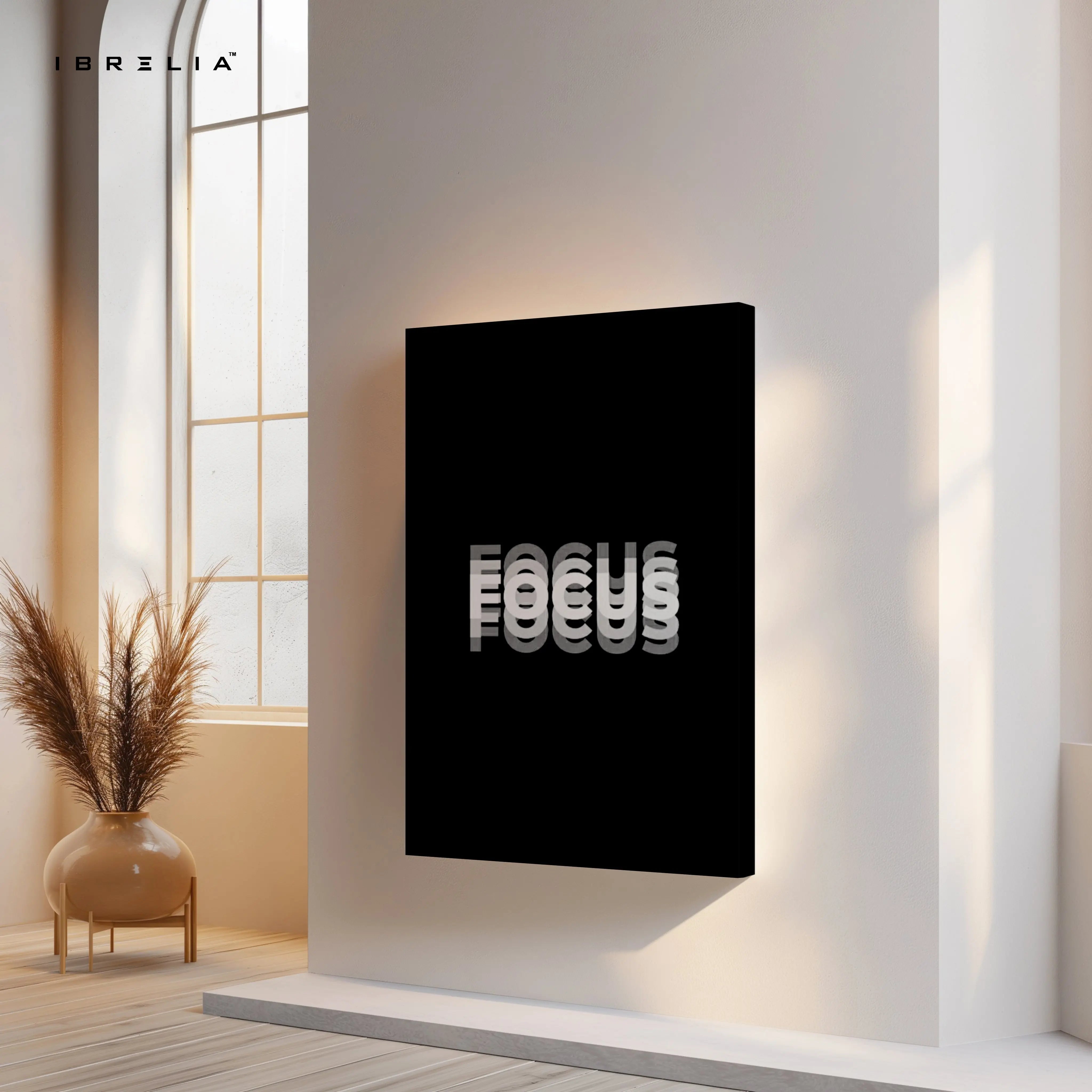Focus Minimal Typography Art – Modern Motivation Quote | 4K Ultra Wrap Frame Wall Art in Pakistan | IBRELIA™ IBRELIA