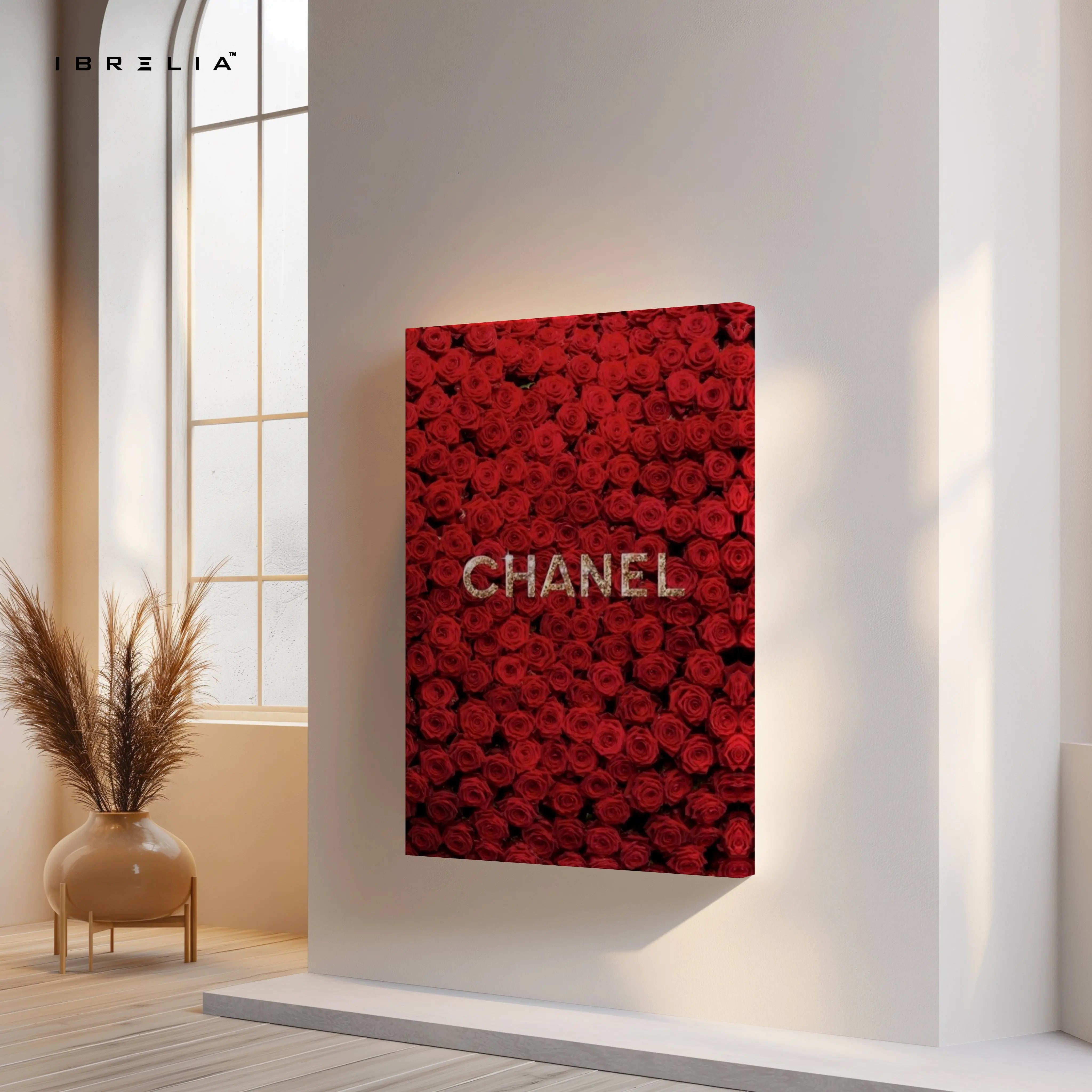 Red Rose Couture Pattern Art – Luxury Designer-Inspired Floral Wall Art | 4K Ultra Wrap Frame Wall Art in Pakistan | IBRELIA™ IBRELIA