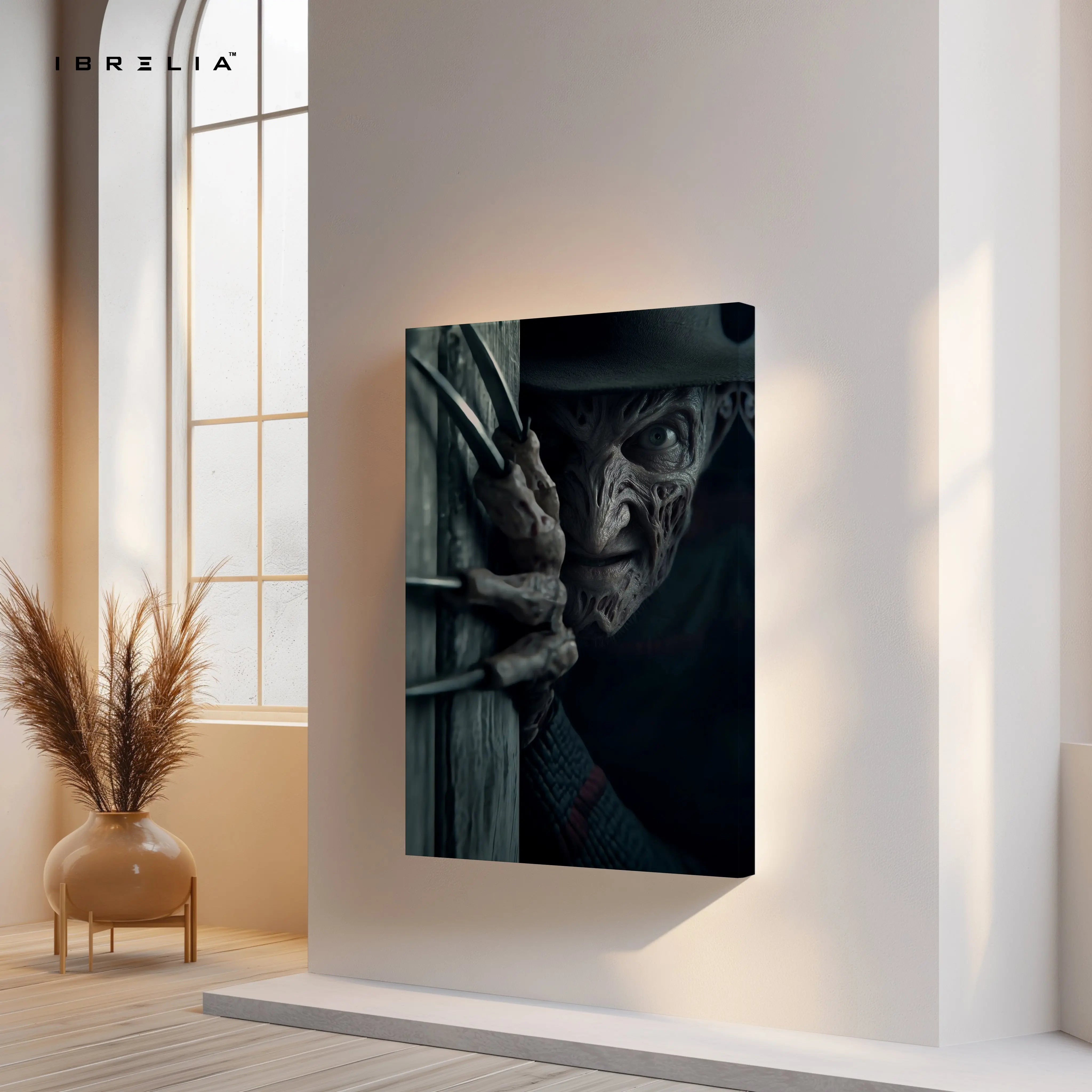 Shadow Claw Watcher – Dark Cinematic Horror Art | 4K Ultra Wrap Frame Wall Art in Pakistan | IBRELIA™ IBRELIA