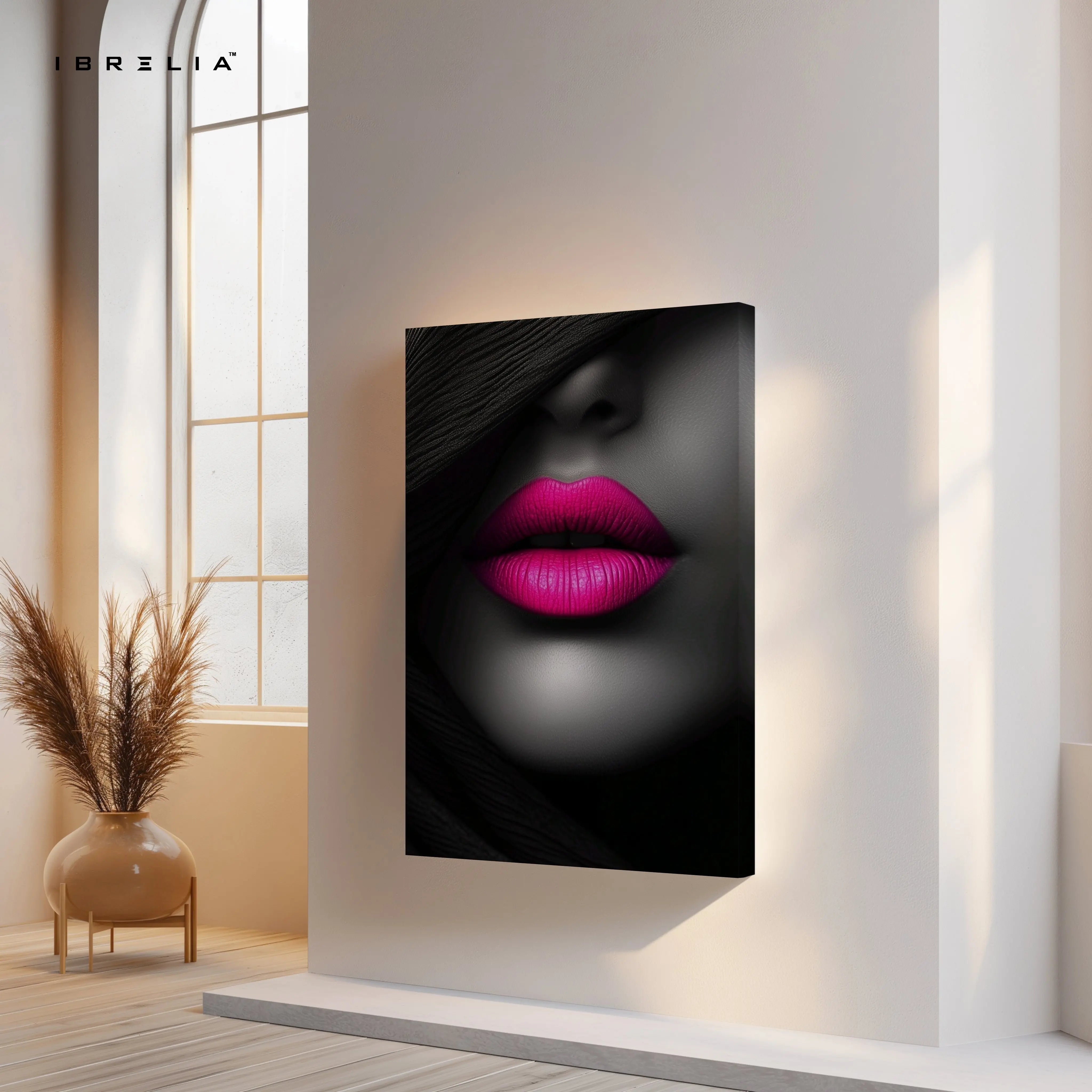 Midnight Pink Lips Art – 4K Ultra Wrap Frame Wall Art in Pakistan | IBRELIA™ IBRELIA