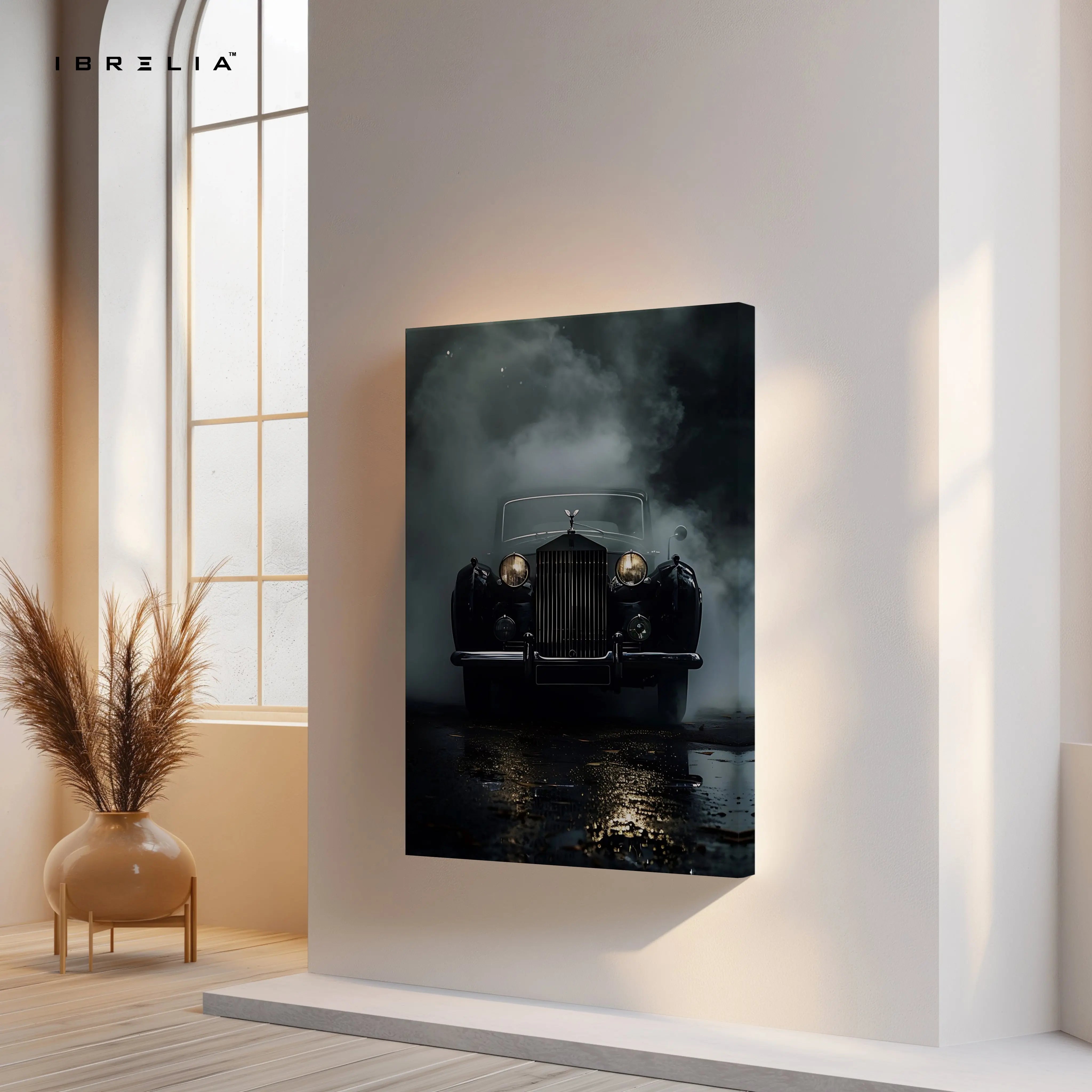 Vintage Noir Elegance – Classic Luxury Car Cinematic Art | 4K Ultra Wrap Frame Wall Art in Pakistan | IBRELIA™ IBRELIA
