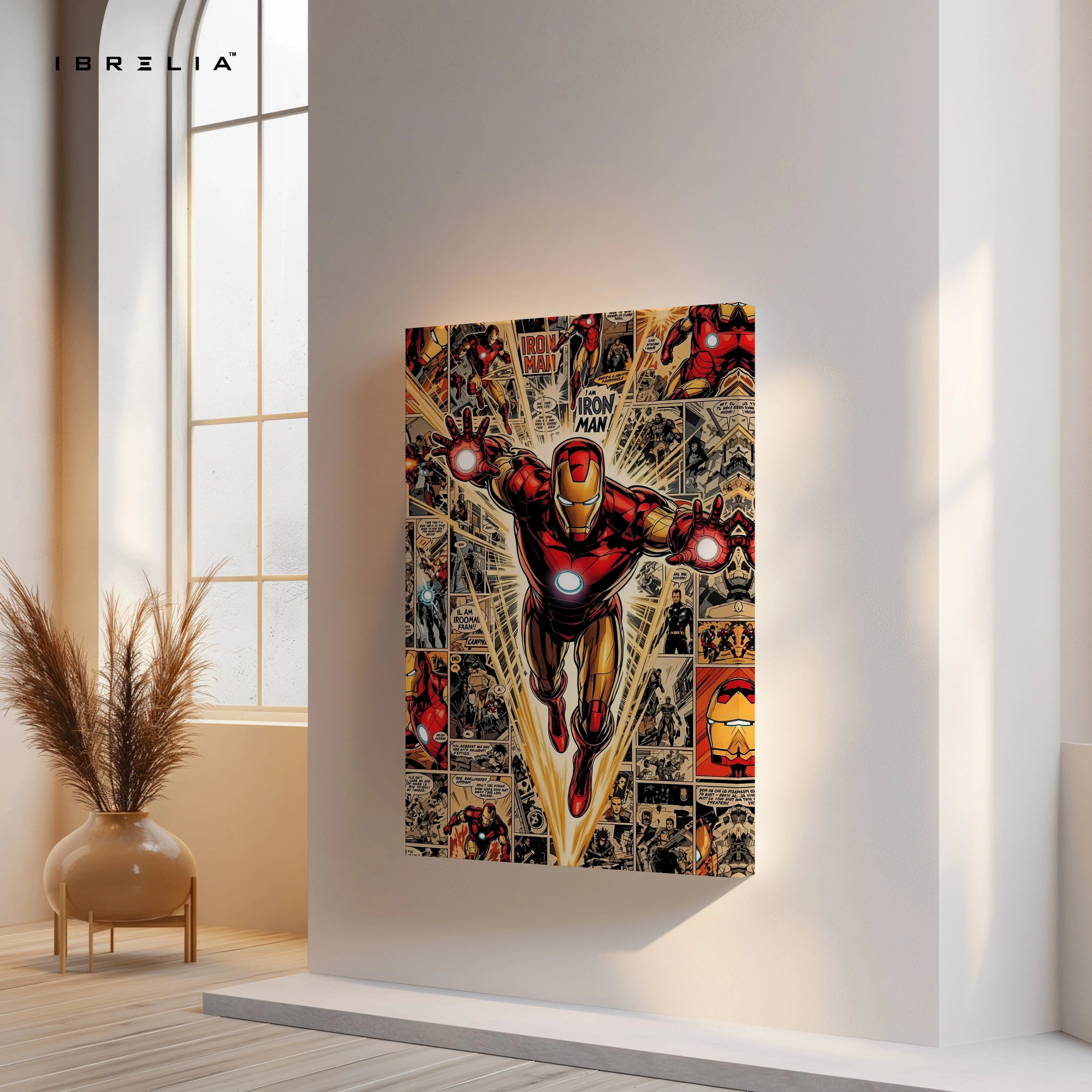 Iron Man Comic Collage Art – 4K Ultra Wrap Frame Wall Art in Pakistan | IBRELIA™ IBRELIA