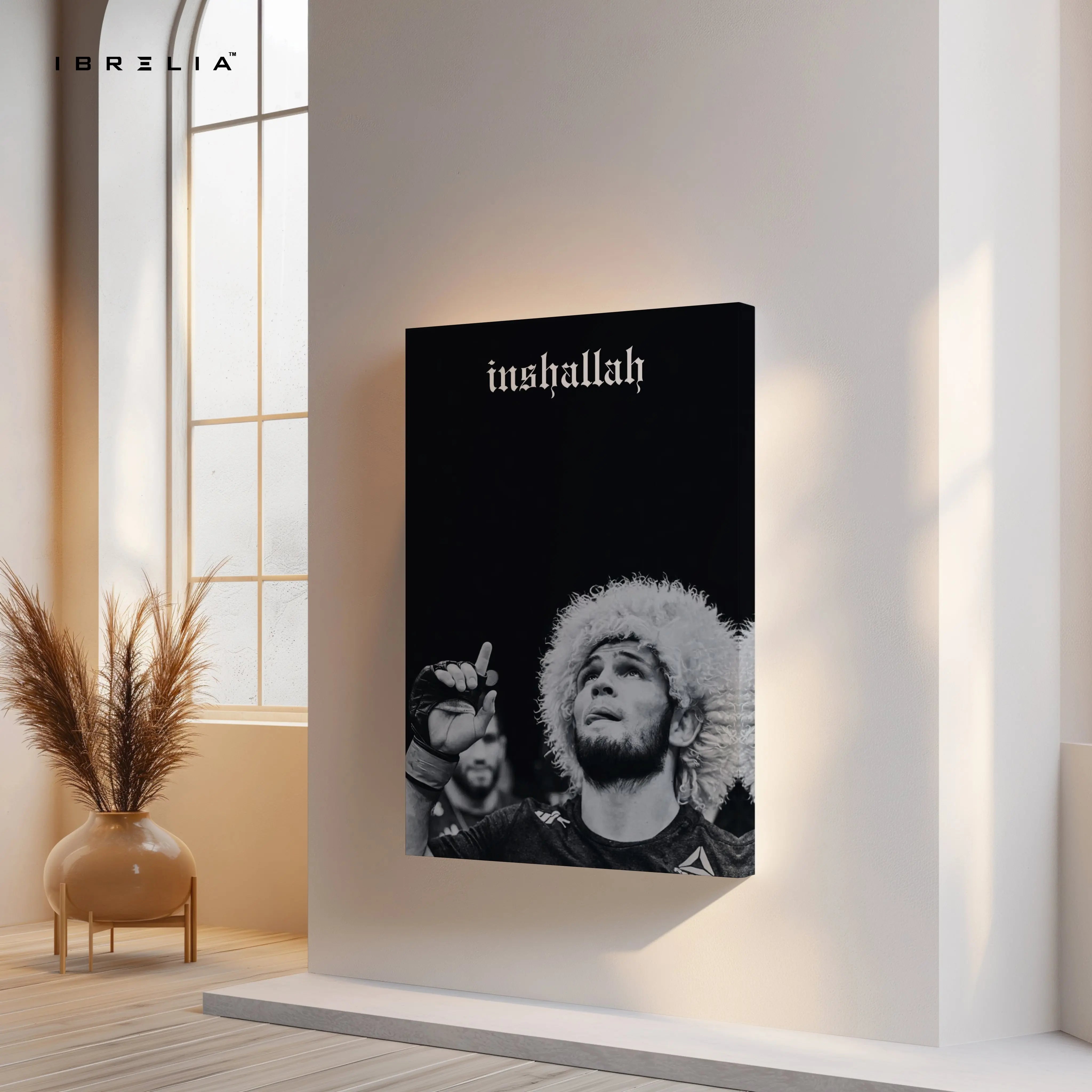 Inshallah Champion Moment – Khabib Nurmagomedov Tribute Art | 4K Ultra Wrap Frame Wall Art in Pakistan | IBRELIA™ IBRELIA