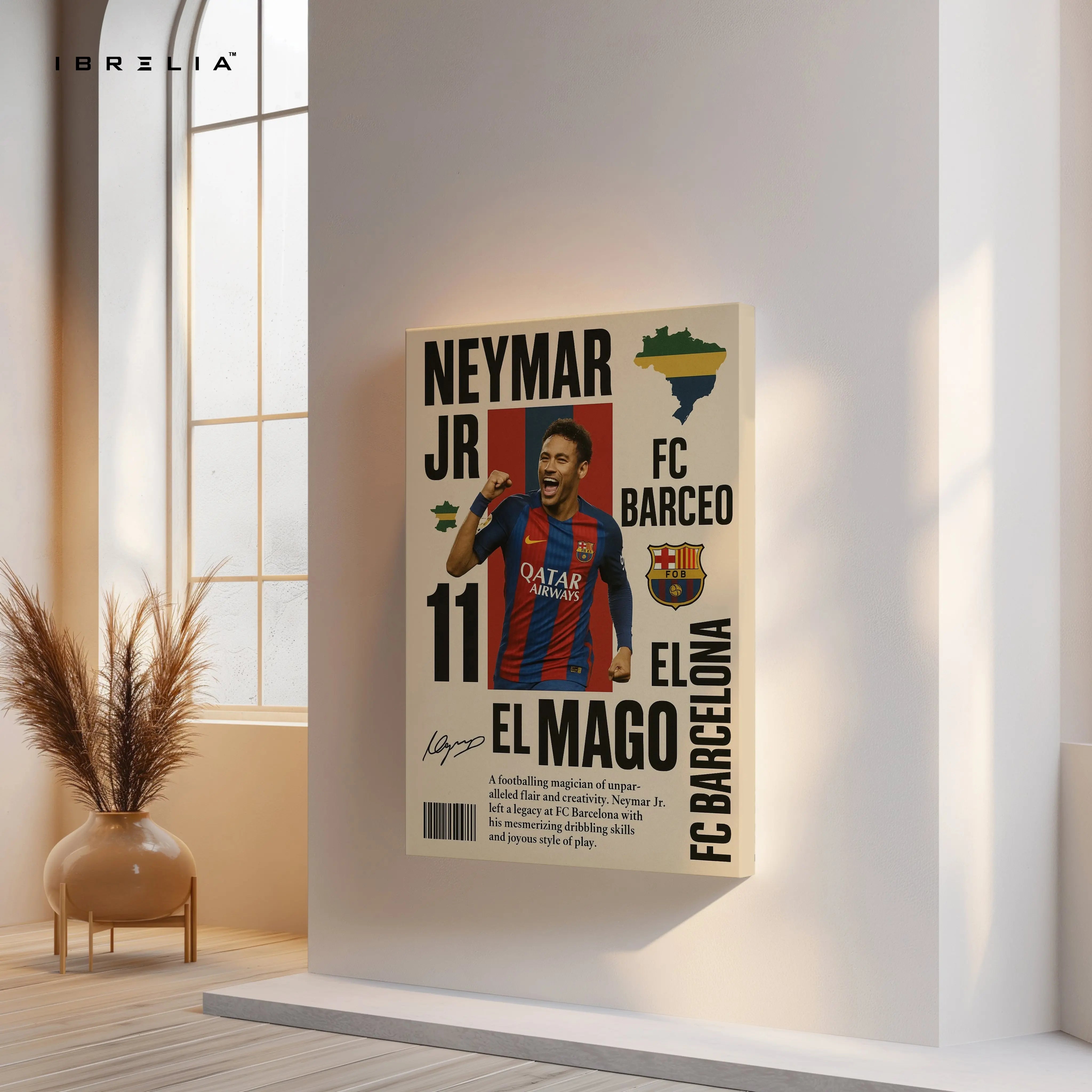 Neymar Jr “El Mago” FC Barcelona Poster Art – 4K Ultra Wrap Frame Wall Art in Pakistan | IBRELIA™ IBRELIA