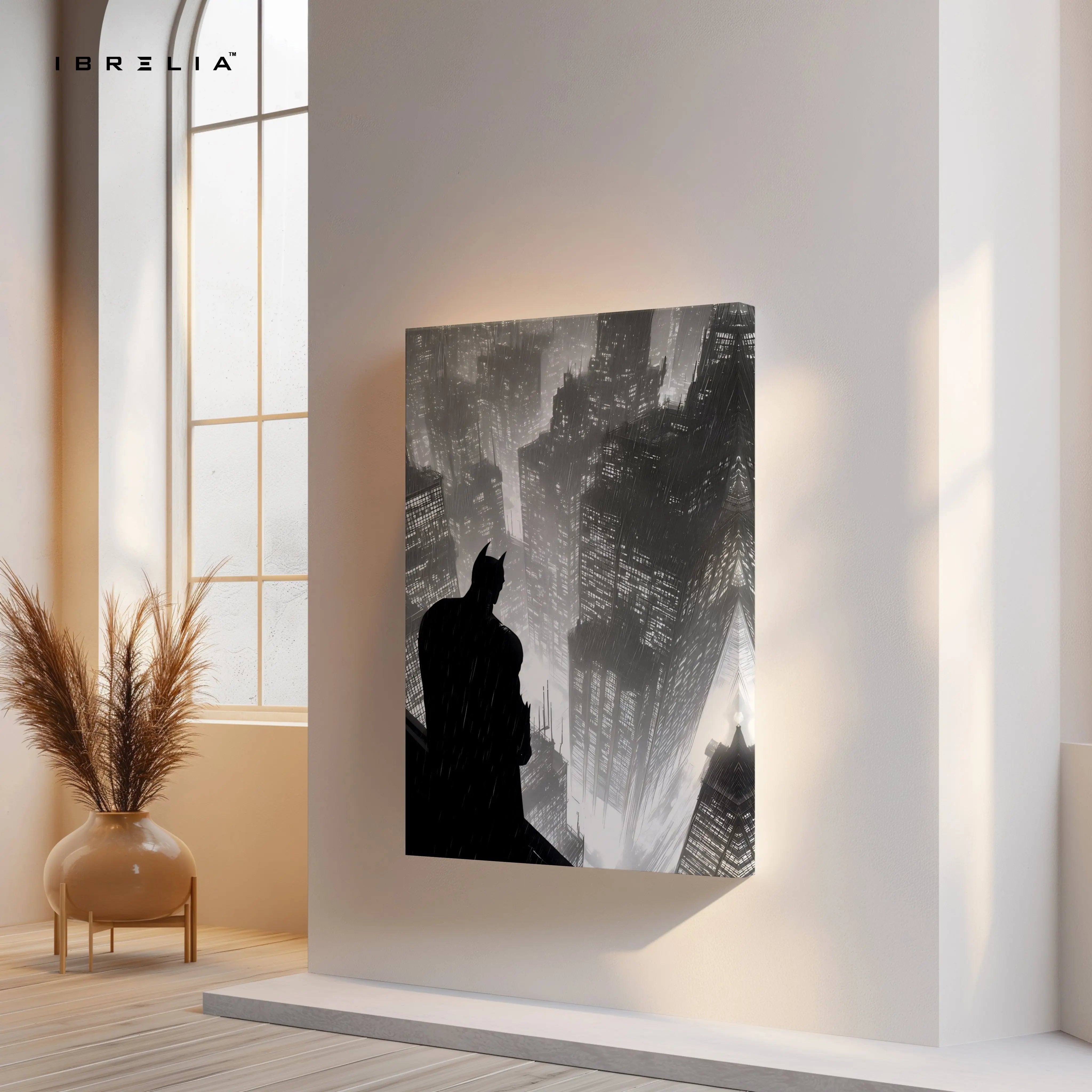 Midnight Vigil Silhouette – Dark Cinematic Cityscape Art | 4K Ultra Wrap Frame Wall Art in Pakistan | IBRELIA™ IBRELIA