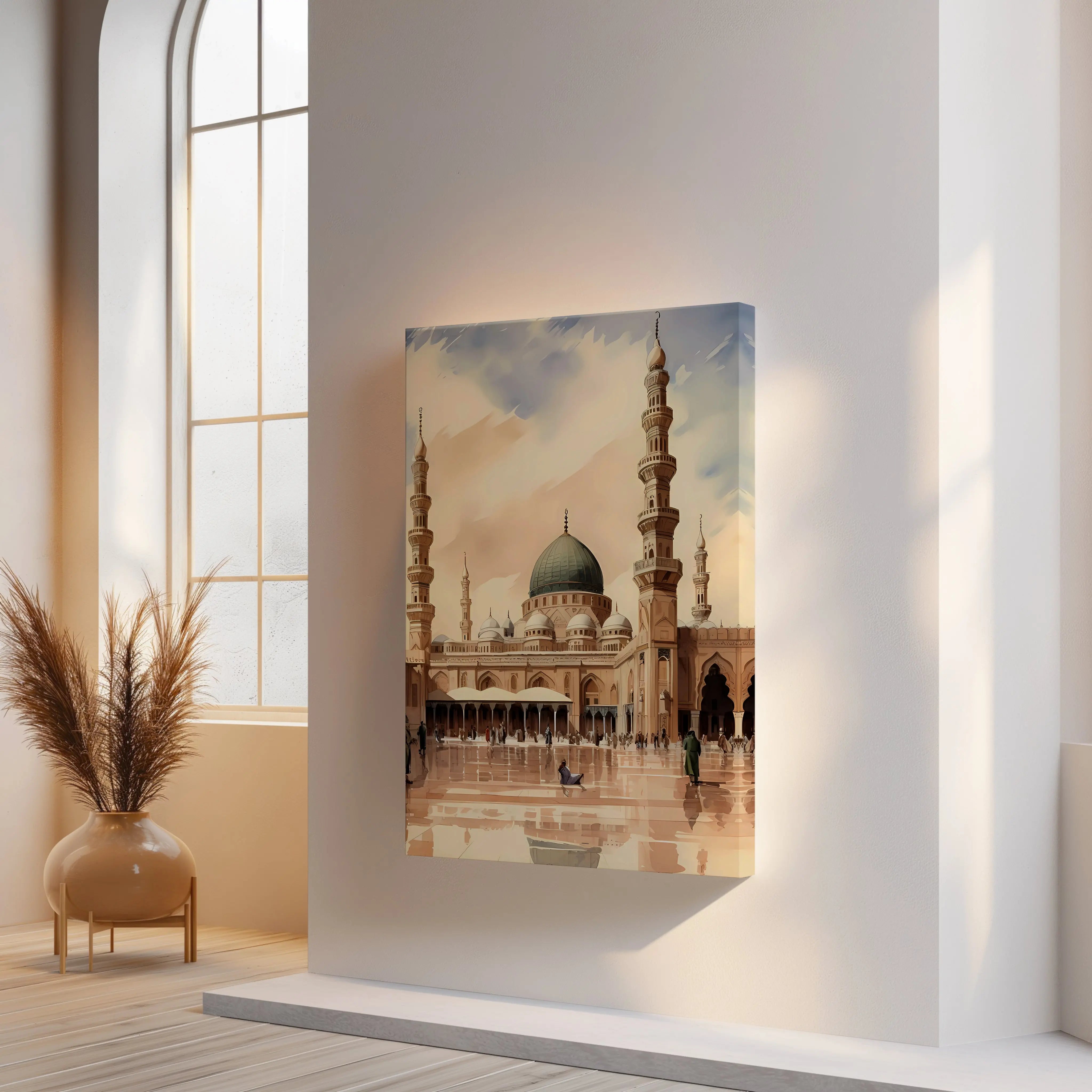 Masjid e Nabawi Courtyard Art – Madinah Serenity | 4K Ultra Wrap Frame Wall Art in Pakistan | IBRELIA™ IBRELIA