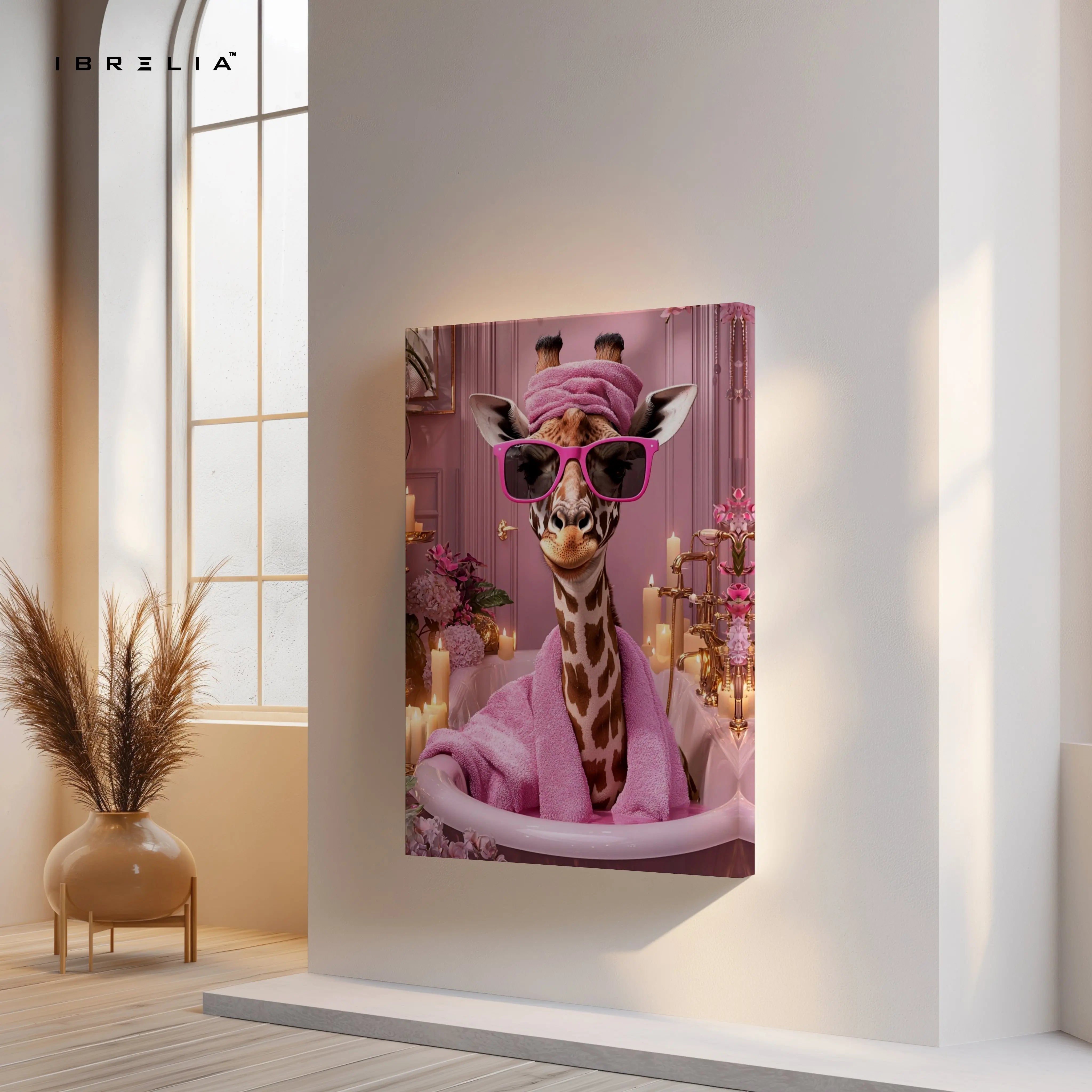 Self-Care Giraffe Art – 4K Ultra Wrap Frame Wall Art in Pakistan | IBRELIA™ IBRELIA