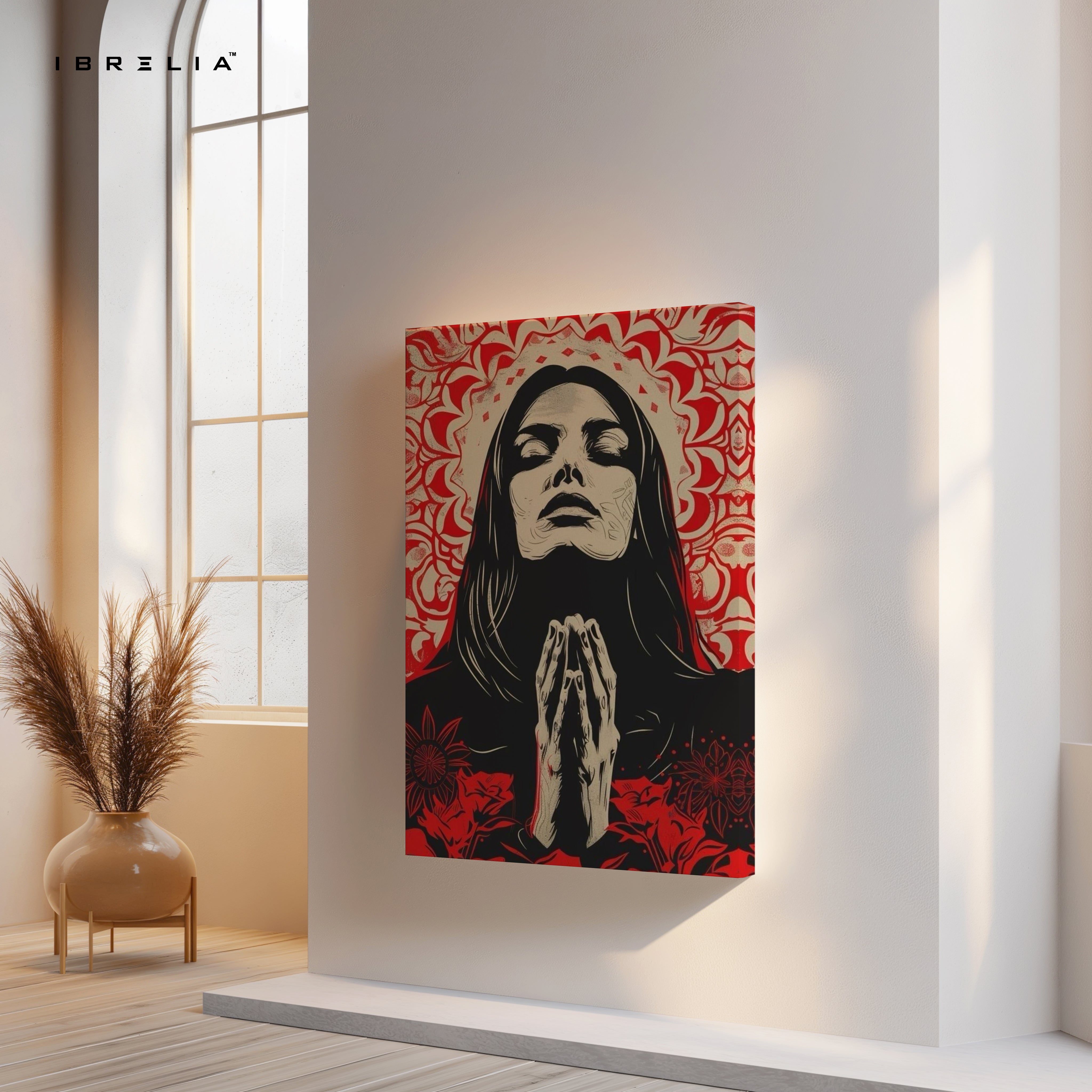 Sacred Prayer Woman Art – 4K Ultra Wrap Frame Wall Art in Pakistan | IBRELIA™
