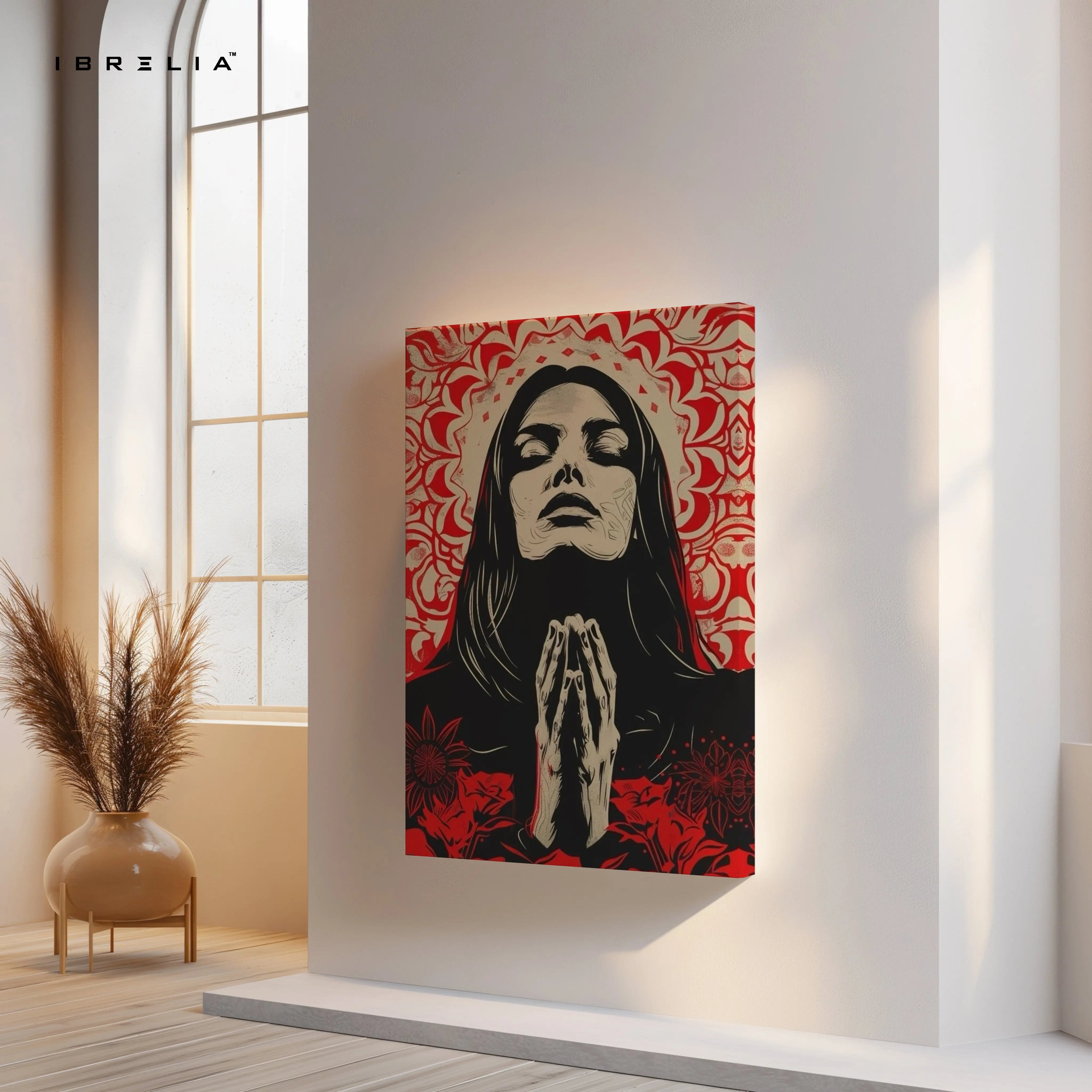 Sacred Prayer Woman Art – 4K Ultra Wrap Frame Wall Art in Pakistan | IBRELIA™ IBRELIA