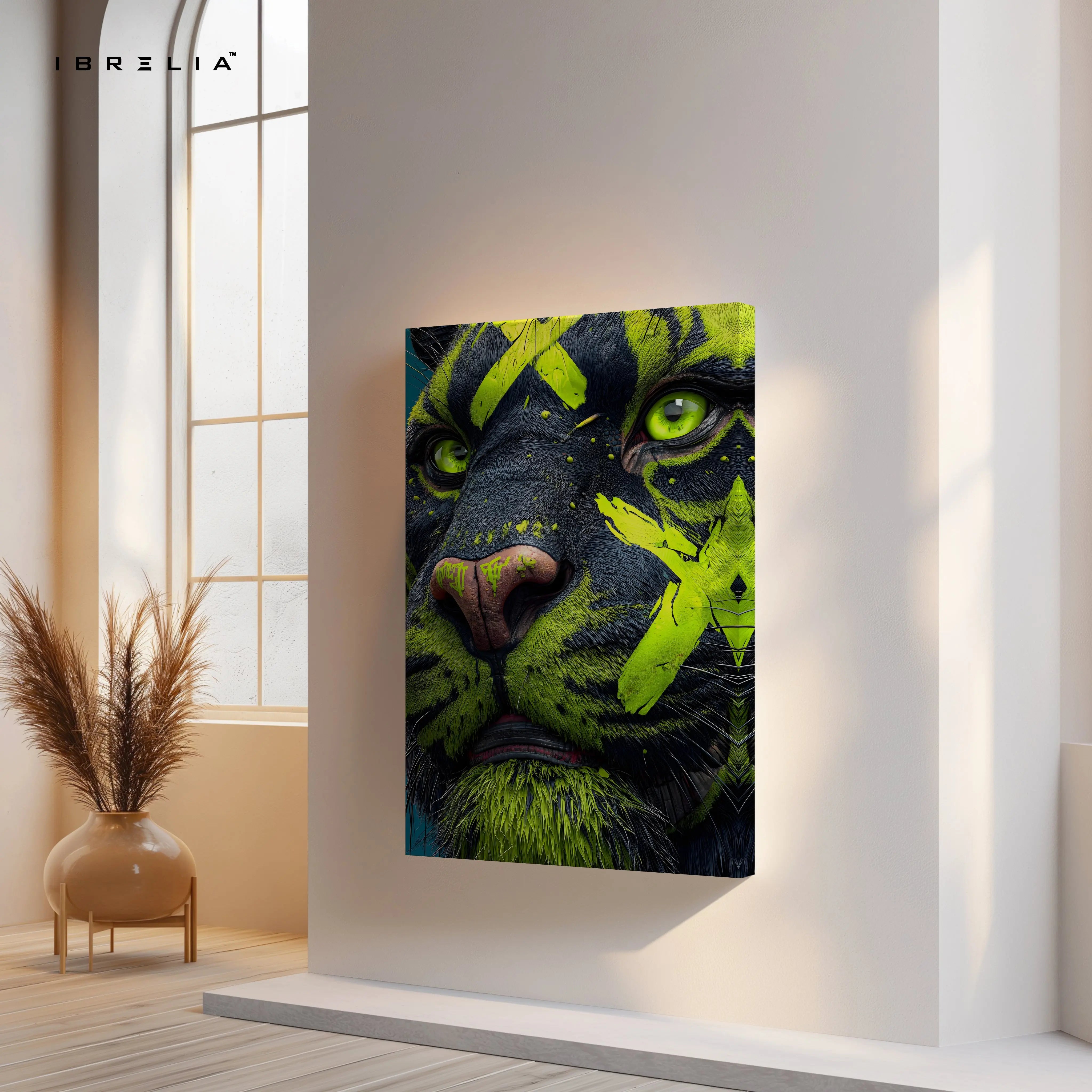 Neon Panther Close-Up Pop Art – 4K Ultra Wrap Frame Wall Art in Pakistan | IBRELIA™ IBRELIA