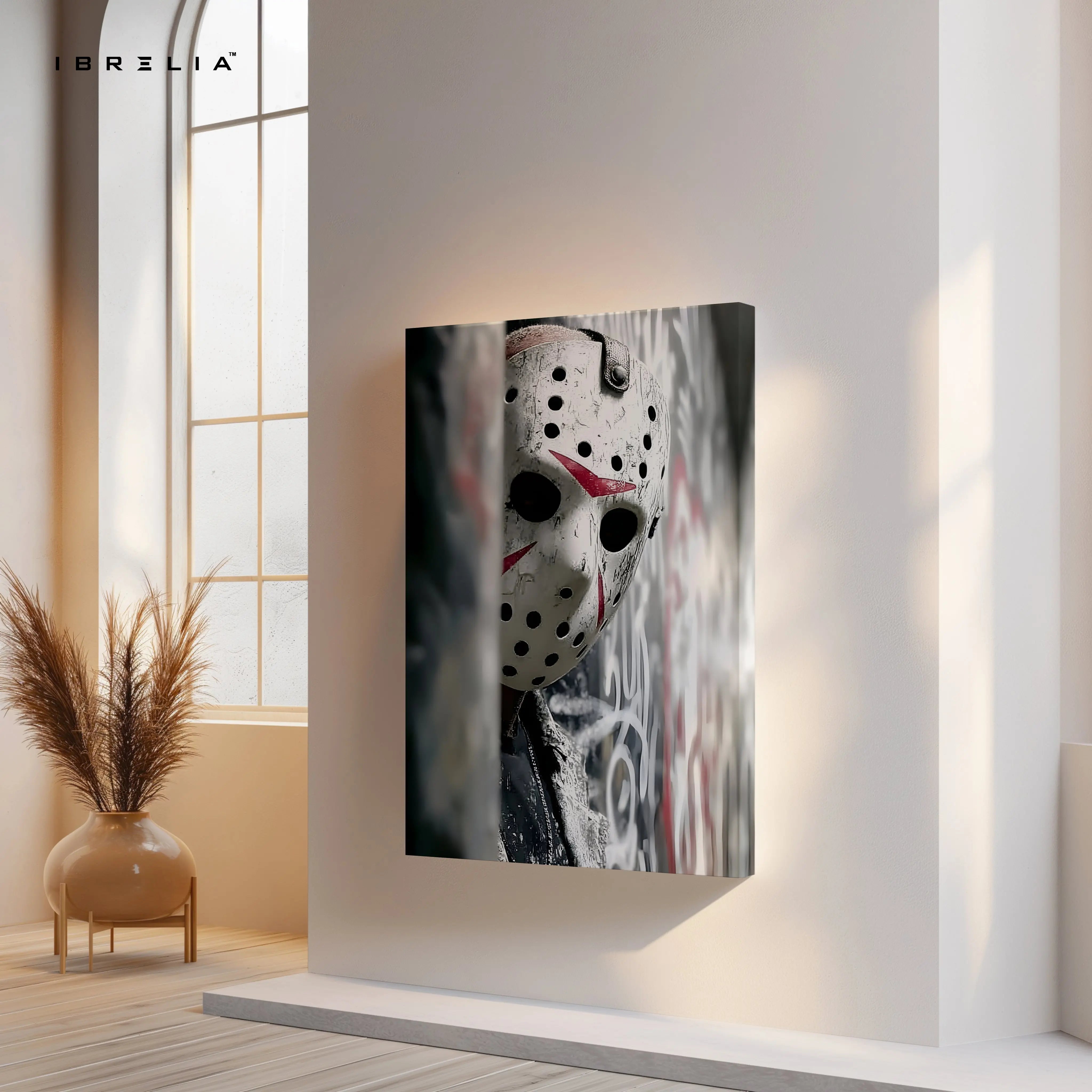 Jason Mask Shadow – Horror Icon 4K Ultra Wrap Frame Wall Art | IBRELIA™ IBRELIA