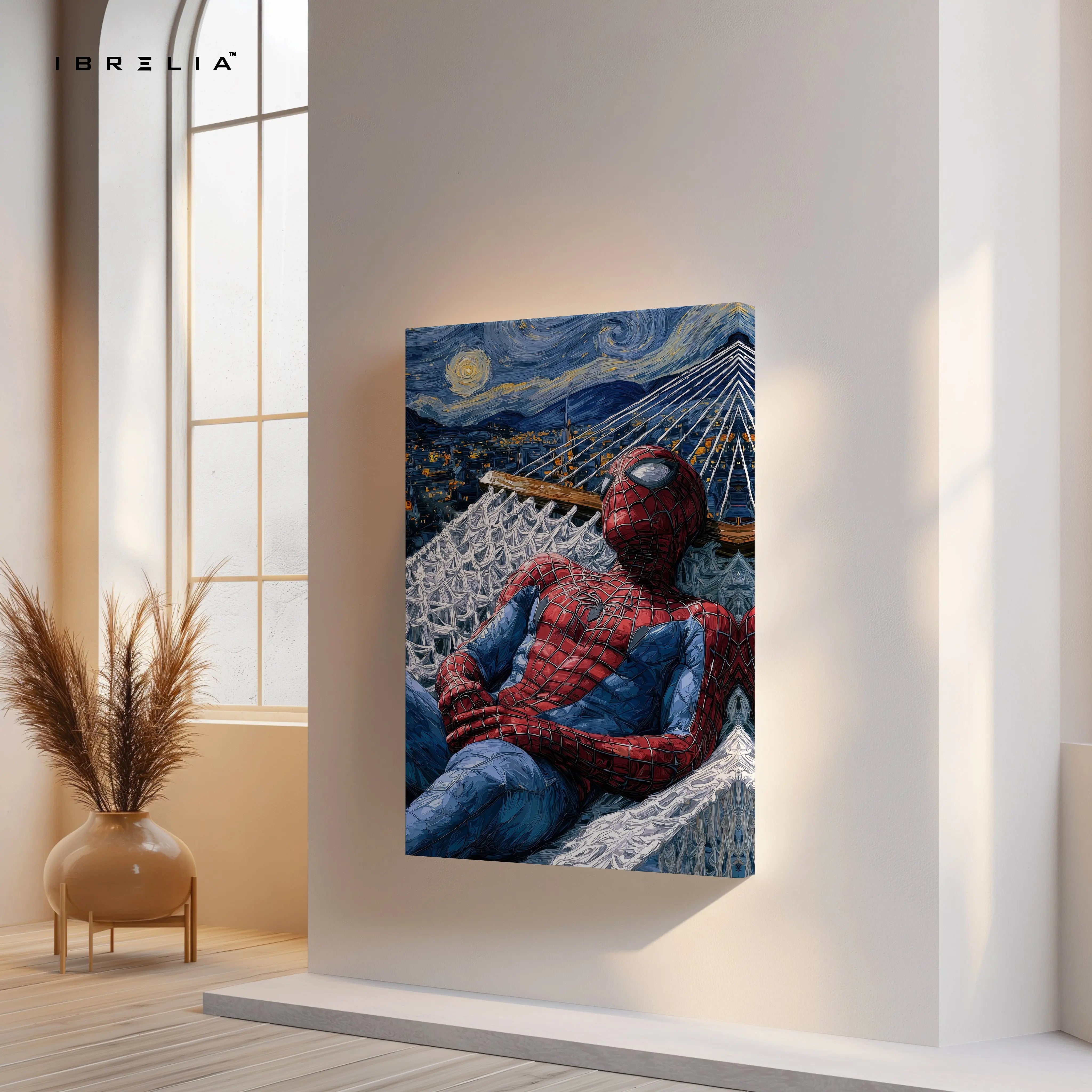 Spider-Man Starry Night Fusion Art – 4K Ultra Wrap Frame Wall Art in Pakistan | IBRELIA™ IBRELIA