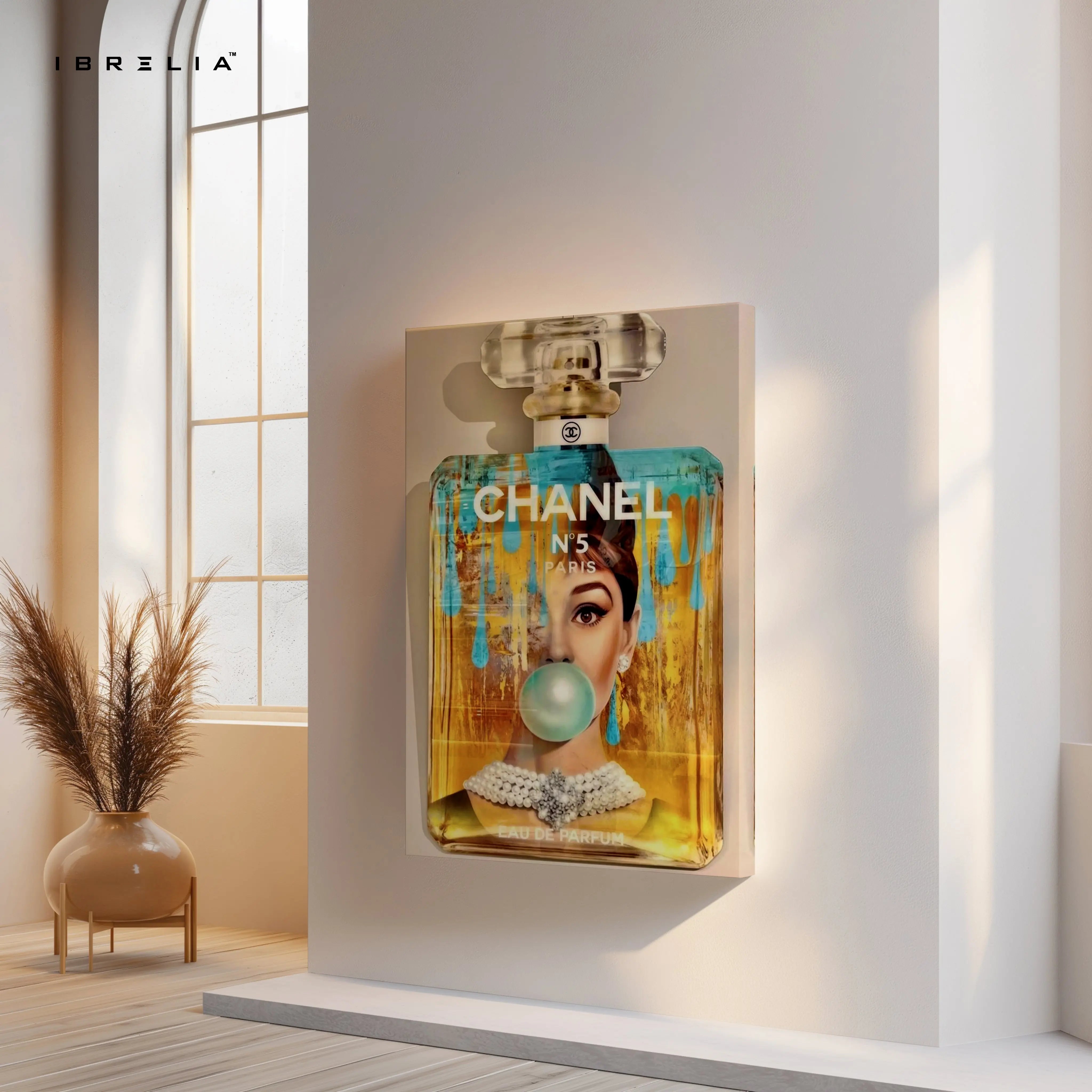 Chanel No.5 Bubble Glam Art – 4K Ultra Wrap Frame Wall Art in Pakistan | IBRELIA™ IBRELIA