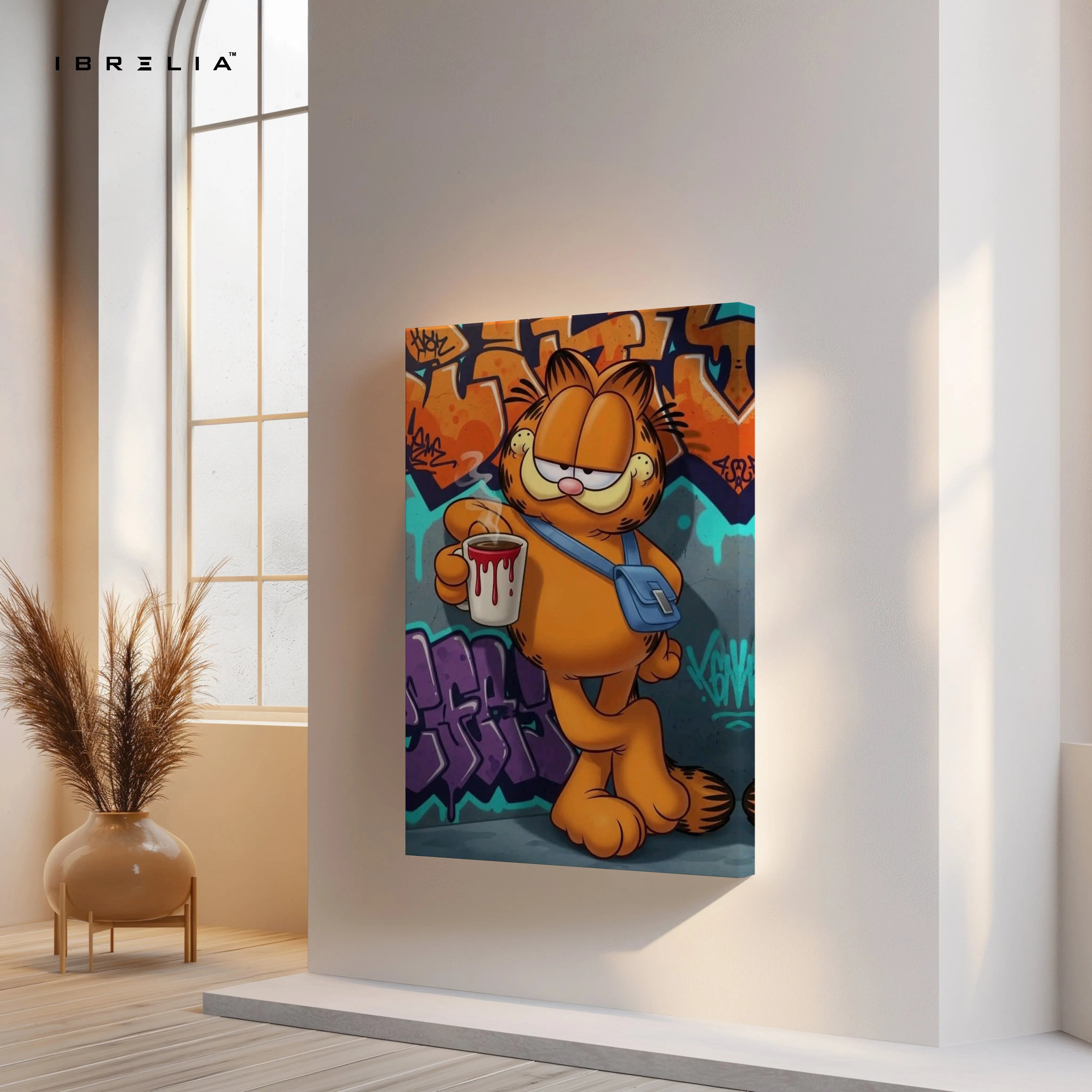 Urban Garfield Graffiti Art – 4K Ultra Wrap Frame Wall Art in Pakistan | IBRELIA™ IBRELIA