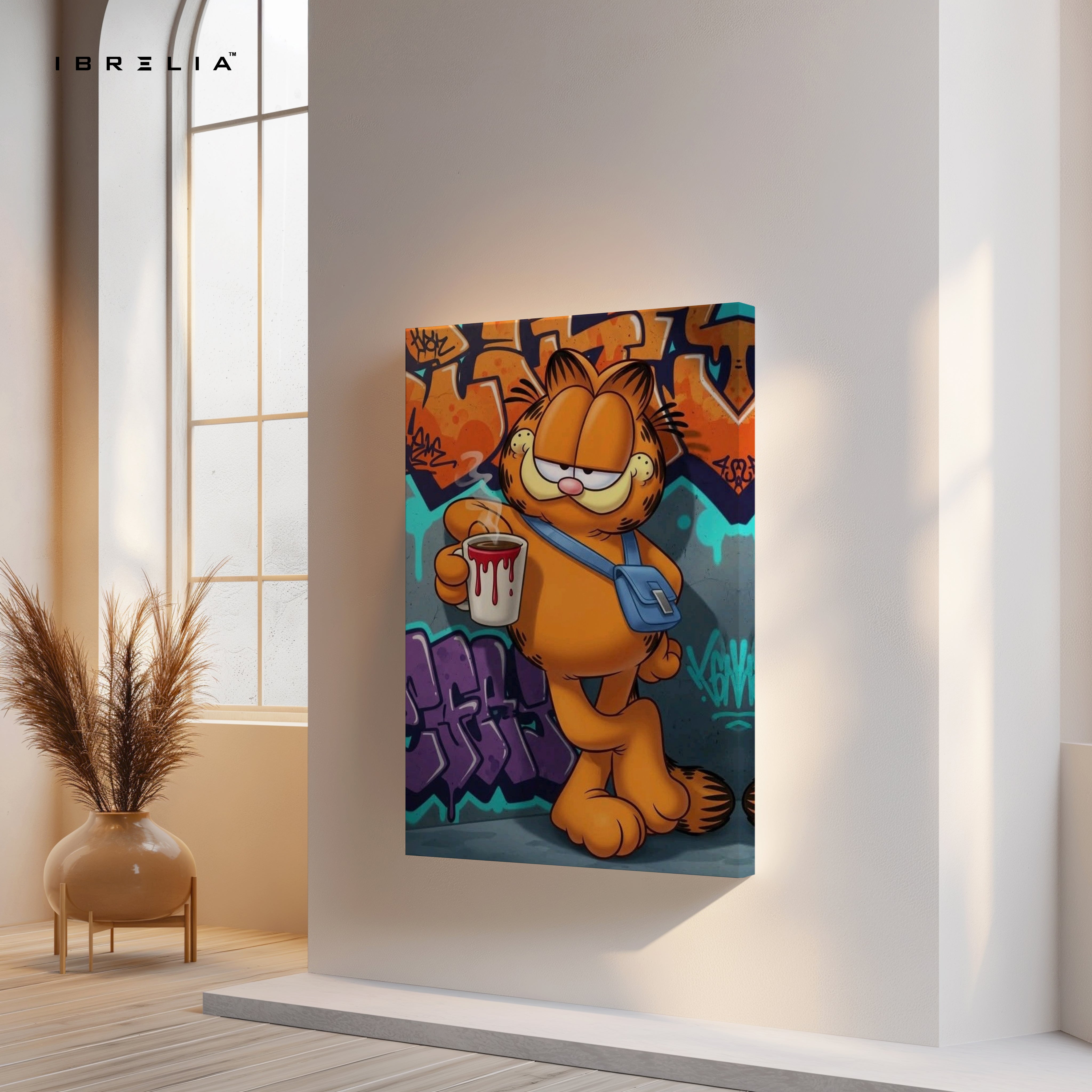 Urban Garfield Graffiti Art – 4K Ultra Wrap Frame Wall Art in Pakistan | IBRELIA™