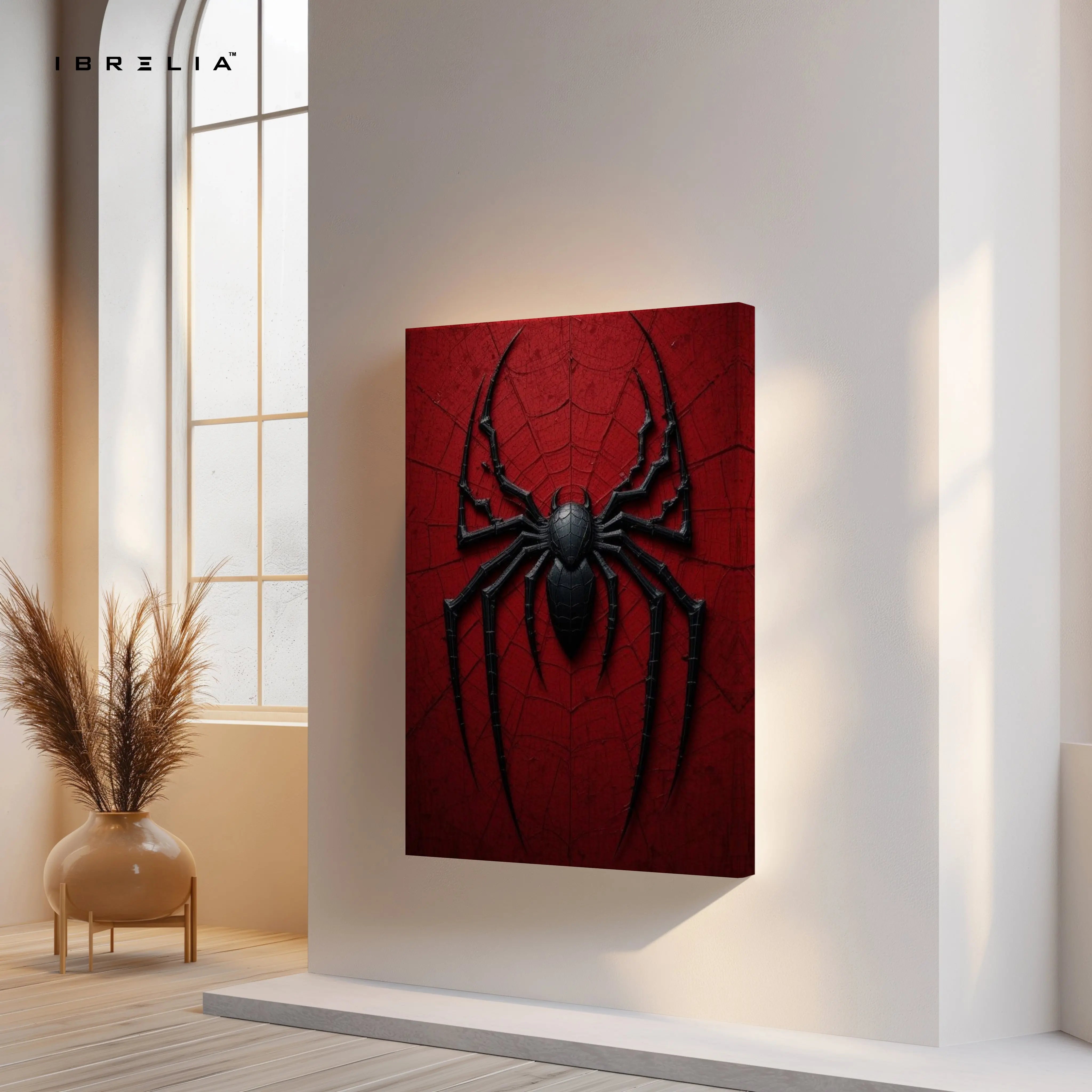 Crimson Arachnid Emblem Art – 4K Ultra Wrap Frame Wall Art in Pakistan | IBRELIA™ IBRELIA