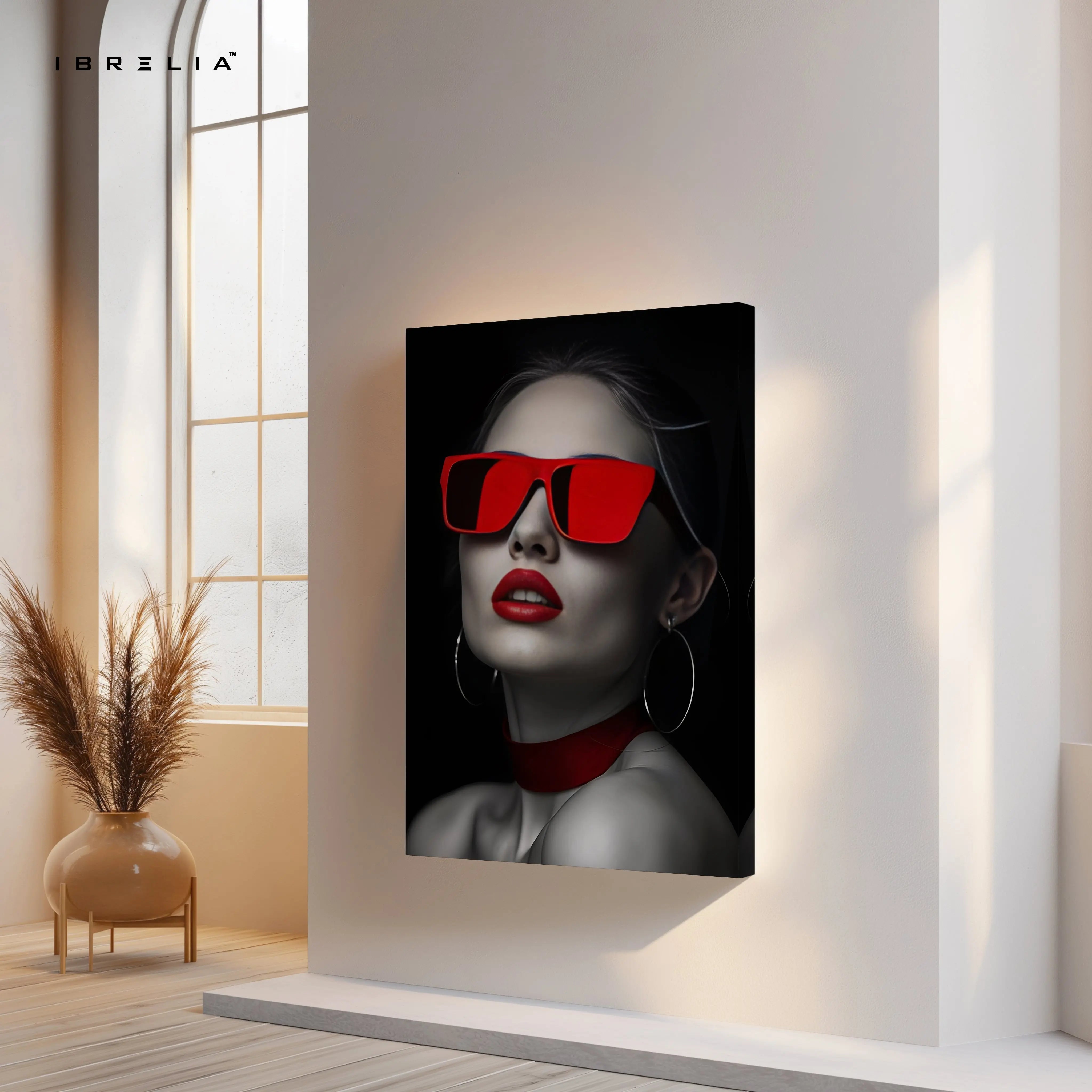 Scarlet Vision Glam Portrait – 4K Ultra Wrap Frame Wall Art in Pakistan | IBRELIA™ IBRELIA