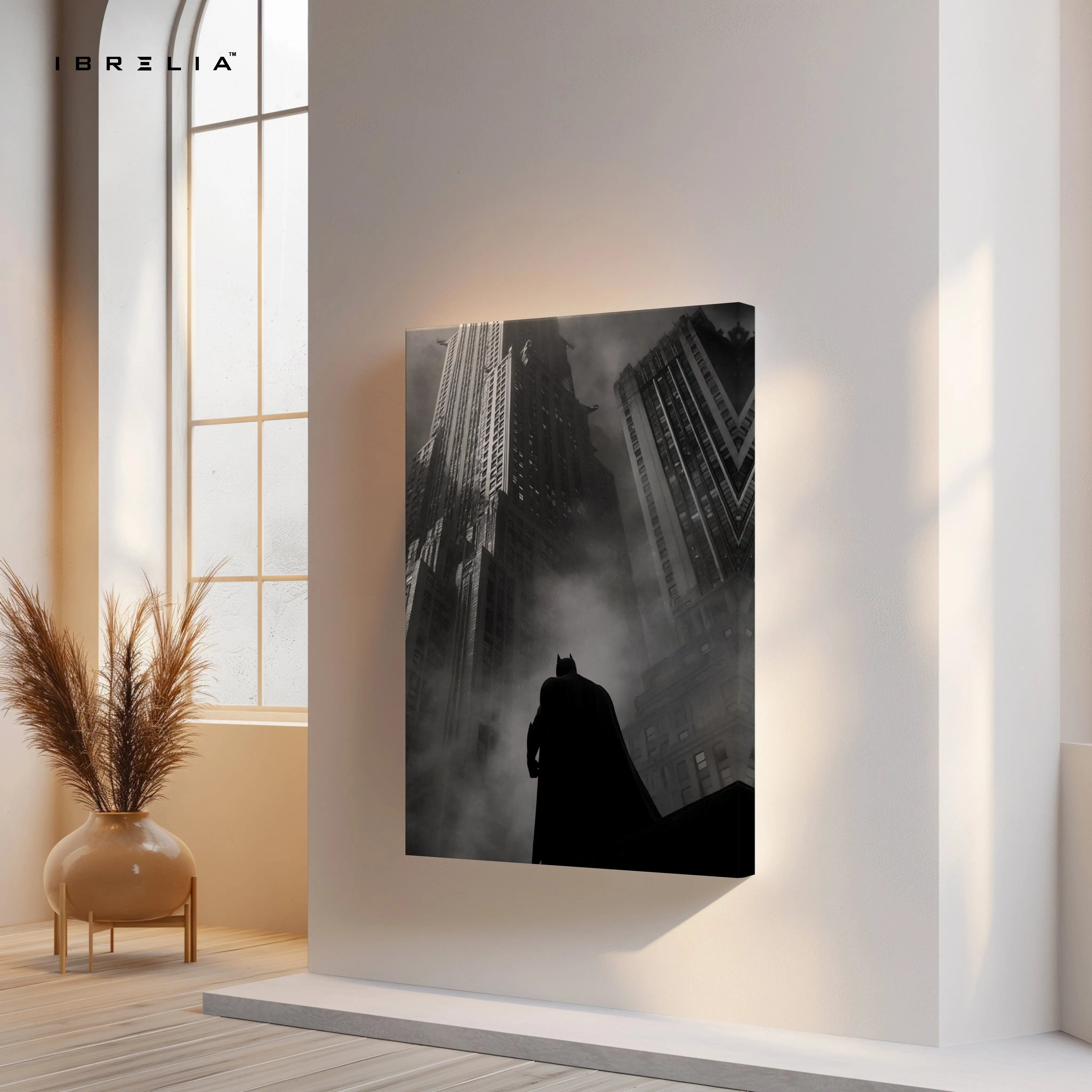 Gotham Ascension Silhouette – Dark Noir Skyscraper Art | 4K Ultra Wrap Frame Wall Art in Pakistan | IBRELIA™ IBRELIA