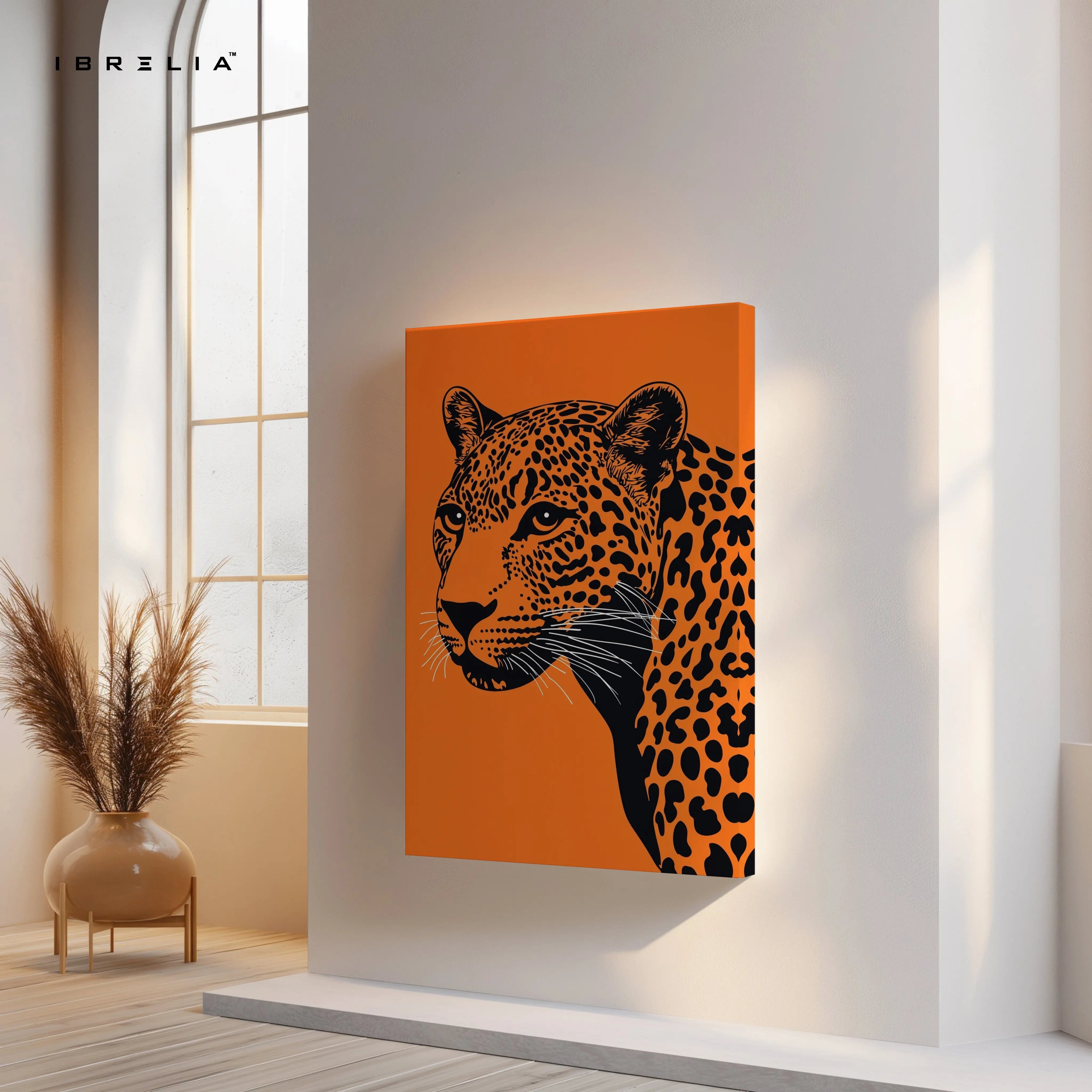 Majestic Leopard Minimal Art – 4K Ultra Wrap Frame Wall Art in Pakistan | IBRELIA™ IBRELIA