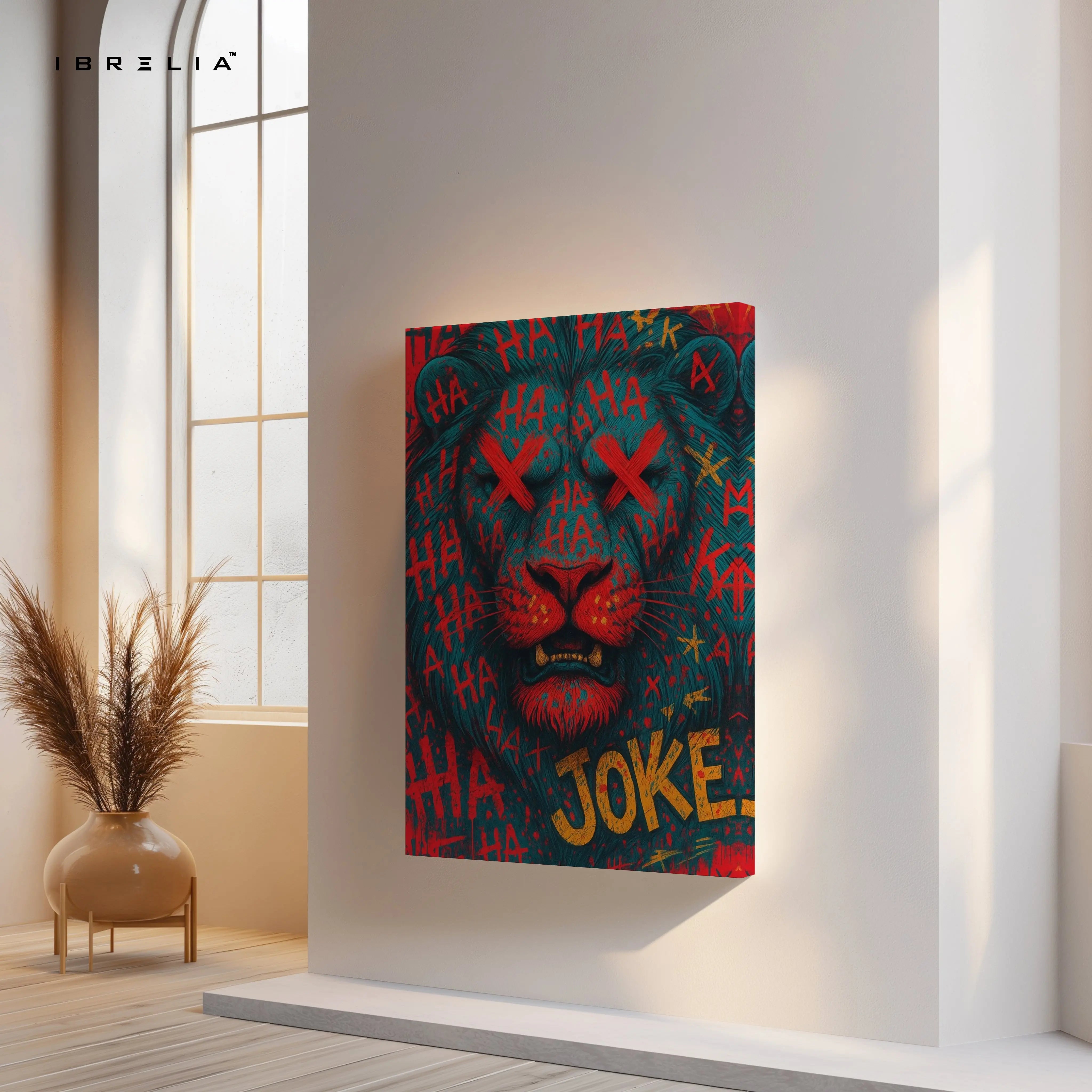 Joke Lion Graffiti Pop Art – 4K Ultra Wrap Frame Wall Art in Pakistan | IBRELIA™ IBRELIA