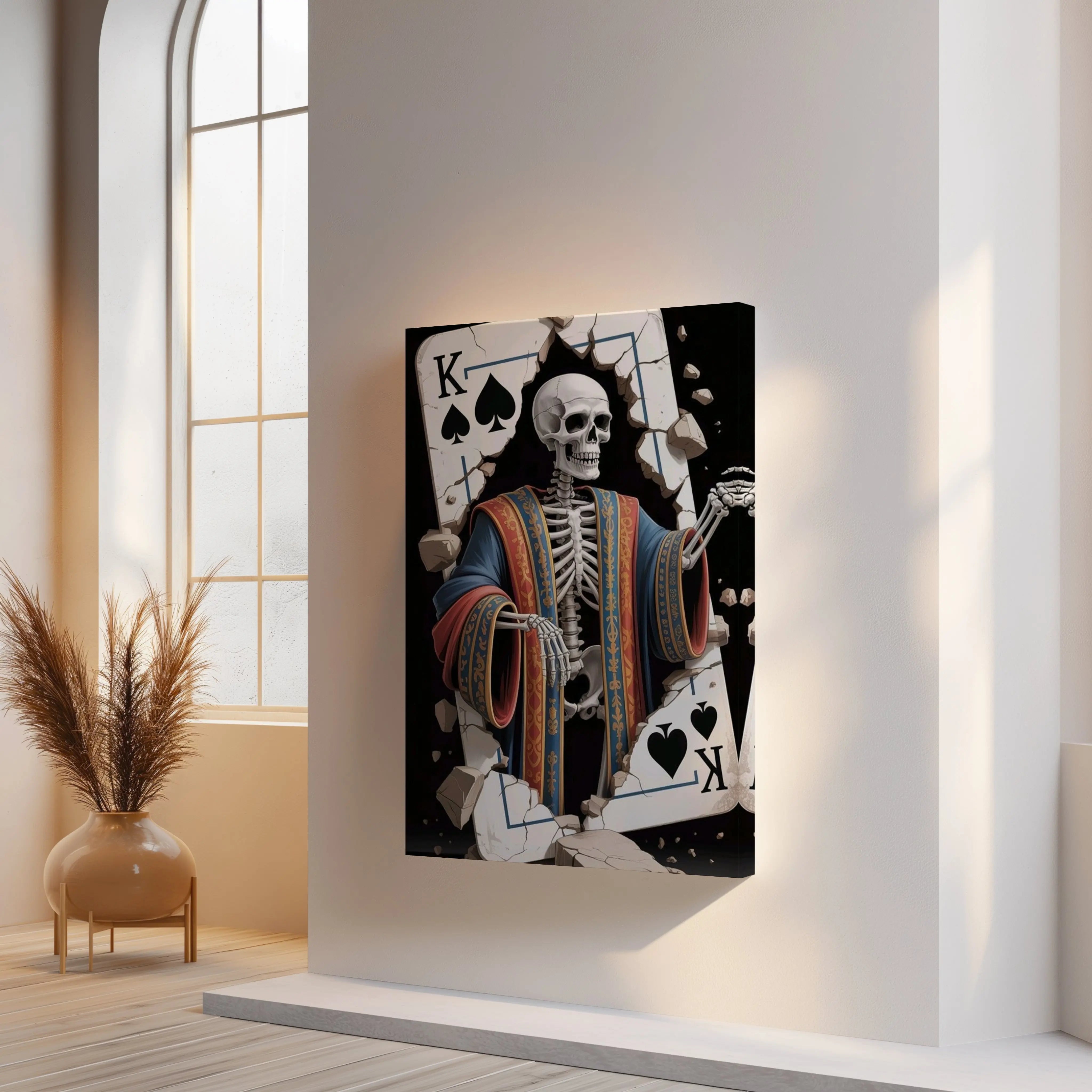 Skeleton King of Spades Art – 4K Ultra Wrap Frame Wall Art in Pakistan | IBRELIA™ IBRELIA
