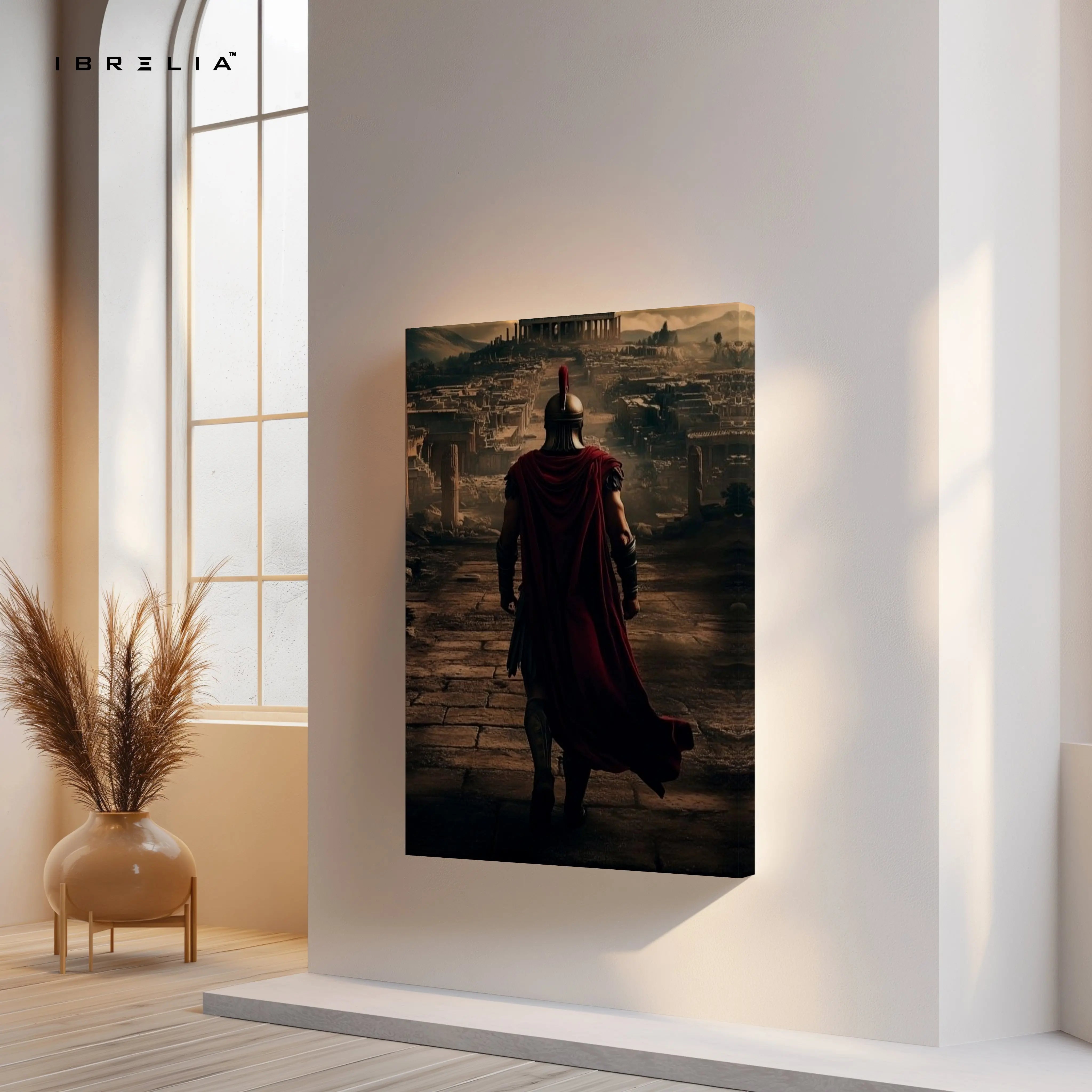 Spartan Ascension Art – Dark Cinematic Roman Warrior Wall Art | 4K Ultra Wrap Frame Wall Art in Pakistan | IBRELIA™ IBRELIA