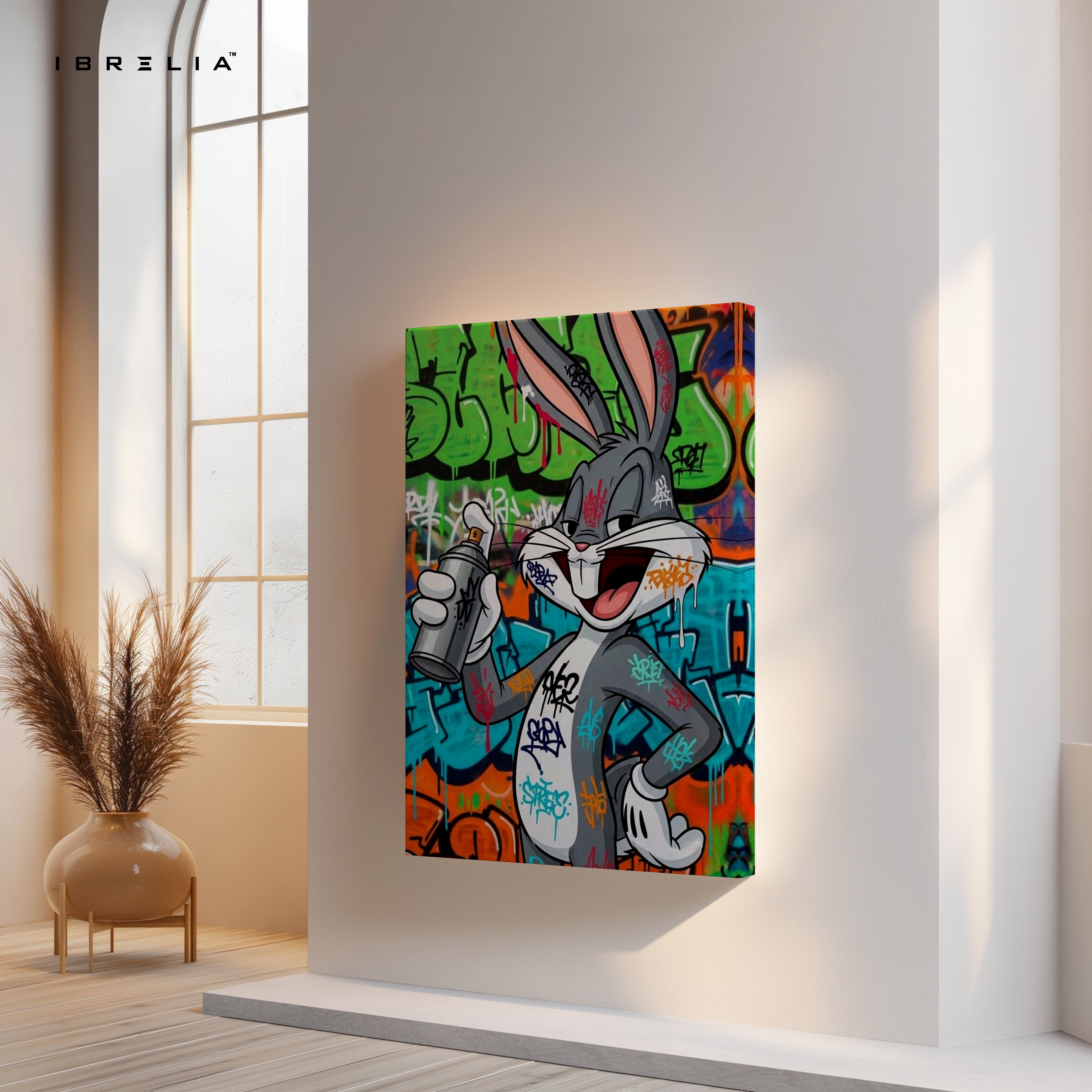 Bugs Bunny Graffiti Street Art – 4K Ultra Wrap Frame Wall Art in Pakistan | IBRELIA™