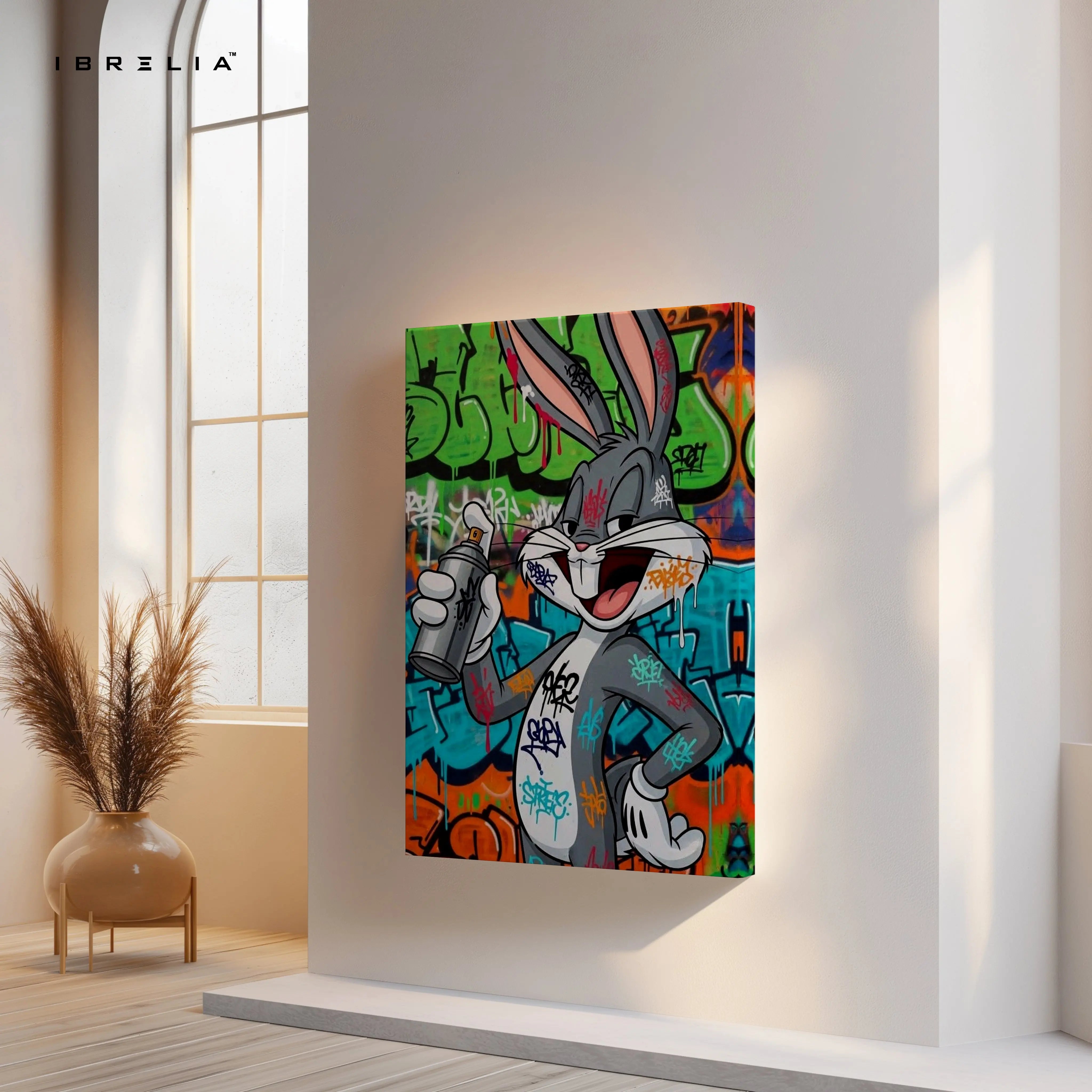 Bugs Bunny Graffiti Street Art – 4K Ultra Wrap Frame Wall Art in Pakistan | IBRELIA™ IBRELIA