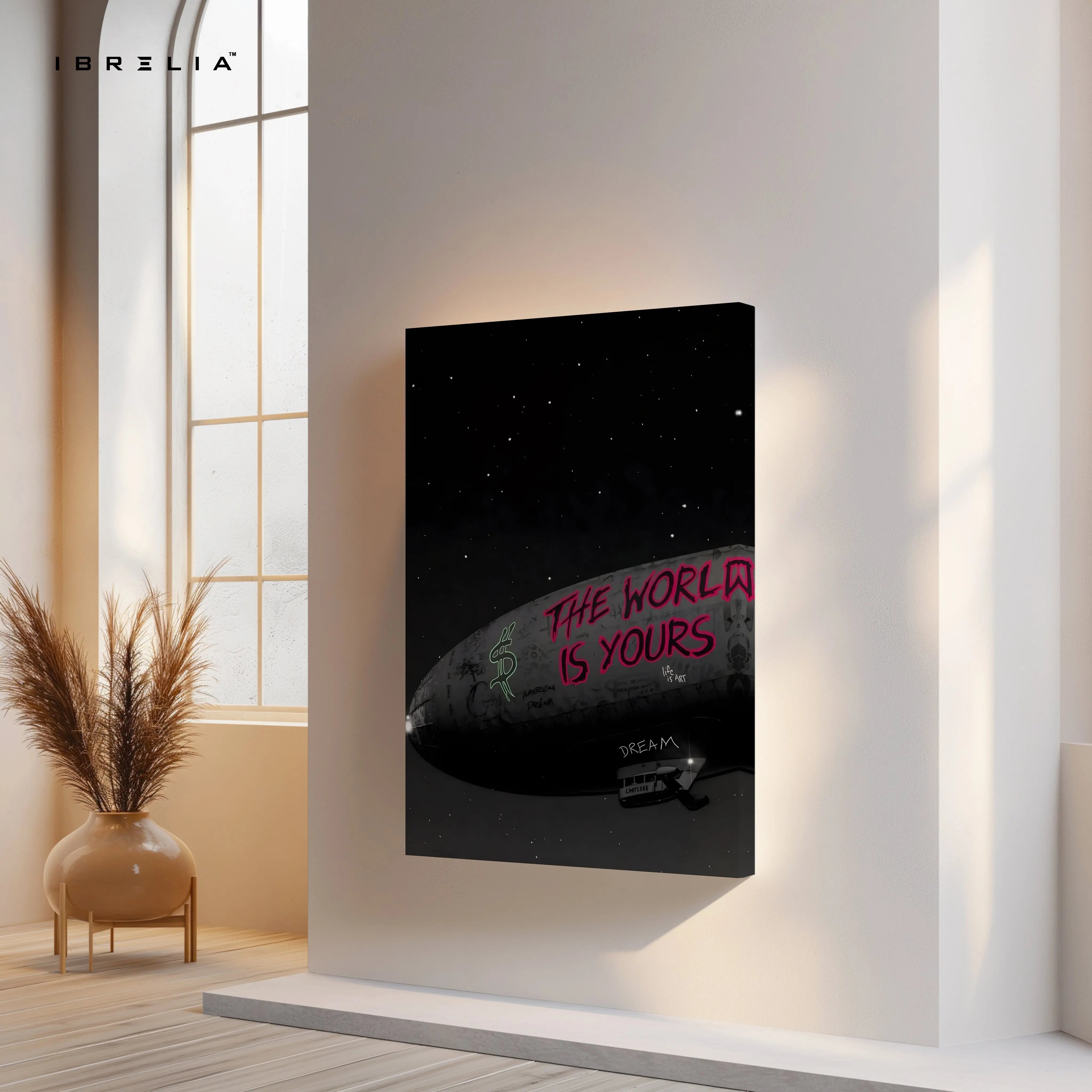 The World Is Yours Graffiti Dream Art – 4K Ultra Wrap Frame Wall Art in Pakistan | IBRELIA™ IBRELIA