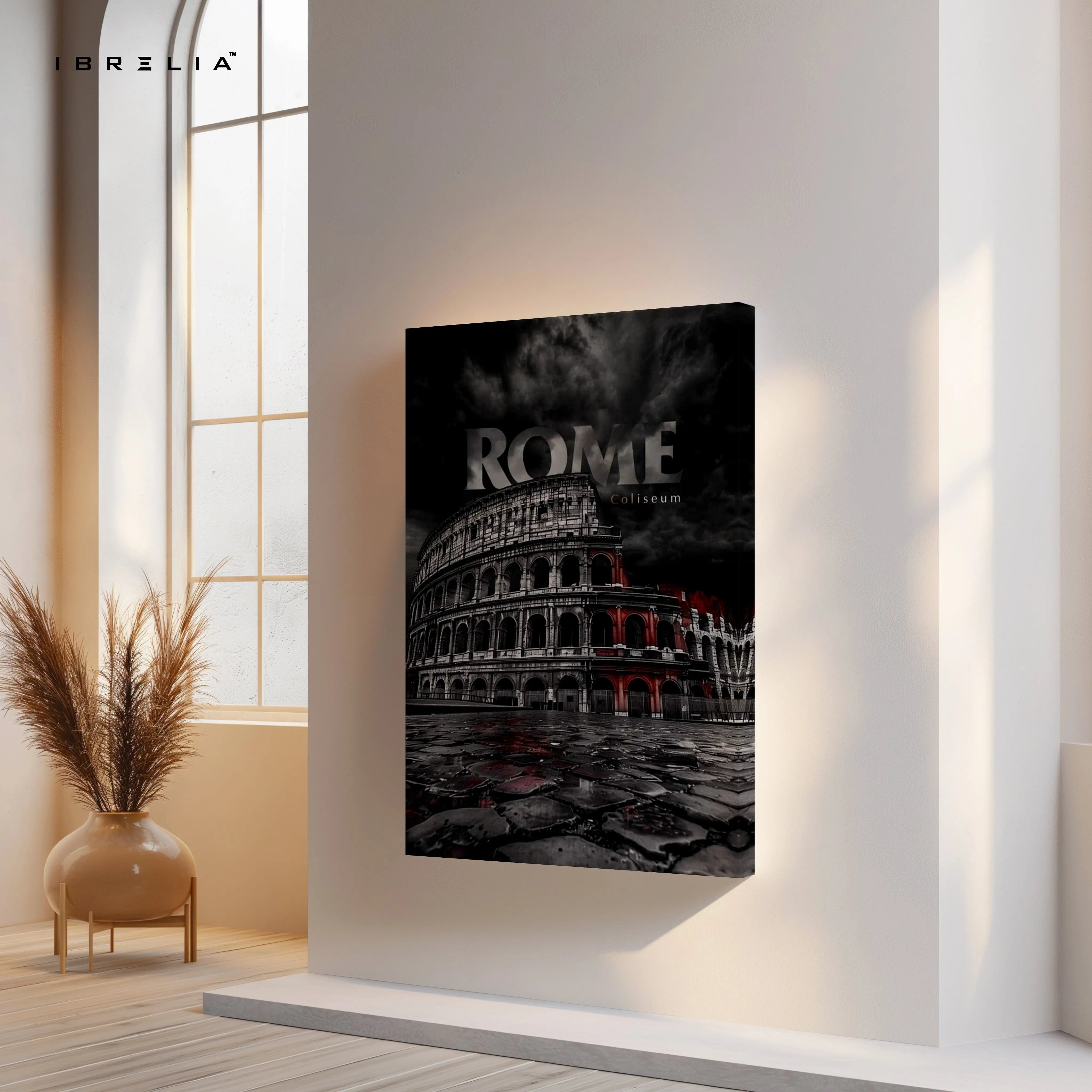 Rome Colosseum Noir Art – Dark Cinematic Cityscape Wall Art | 4K Ultra Wrap Frame Wall Art in Pakistan | IBRELIA™ IBRELIA