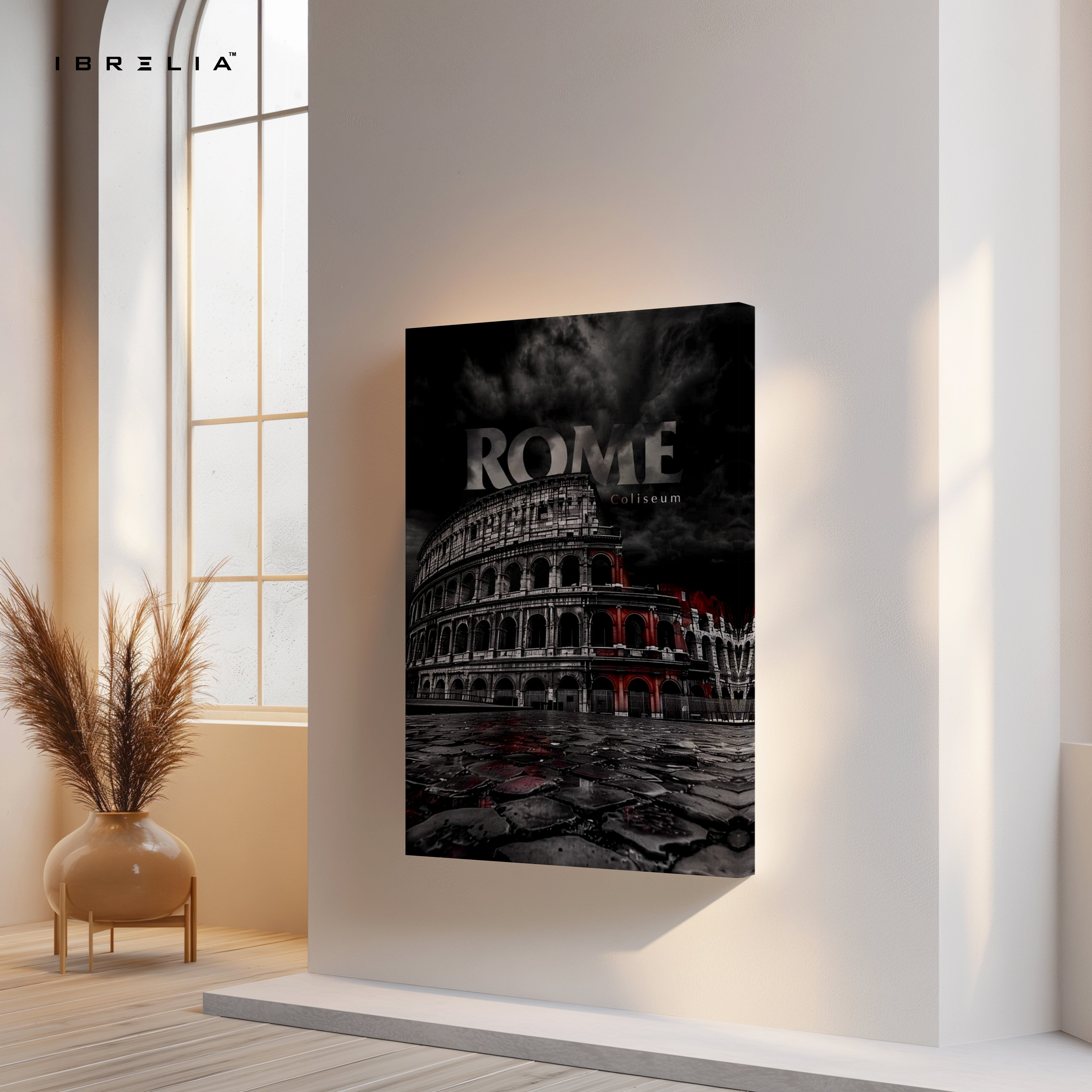 Rome Colosseum Noir Art – Dark Cinematic Cityscape Wall Art | 4K Ultra Wrap Frame Wall Art in Pakistan | IBRELIA™