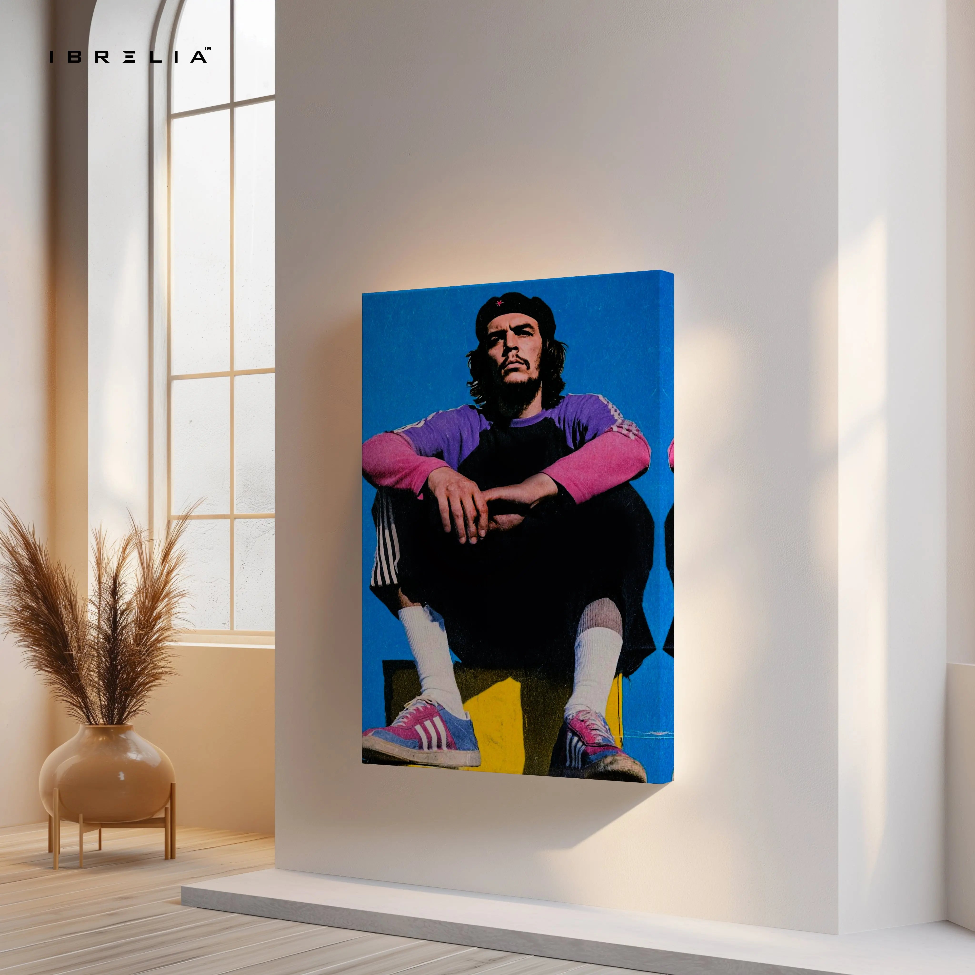 Che Guevara Vintage Portrait Wall Art – Iconic Revolutionary Canvas Frame | Retro Street Style Poster Pakistan | IBRELIA™ IBRELIA