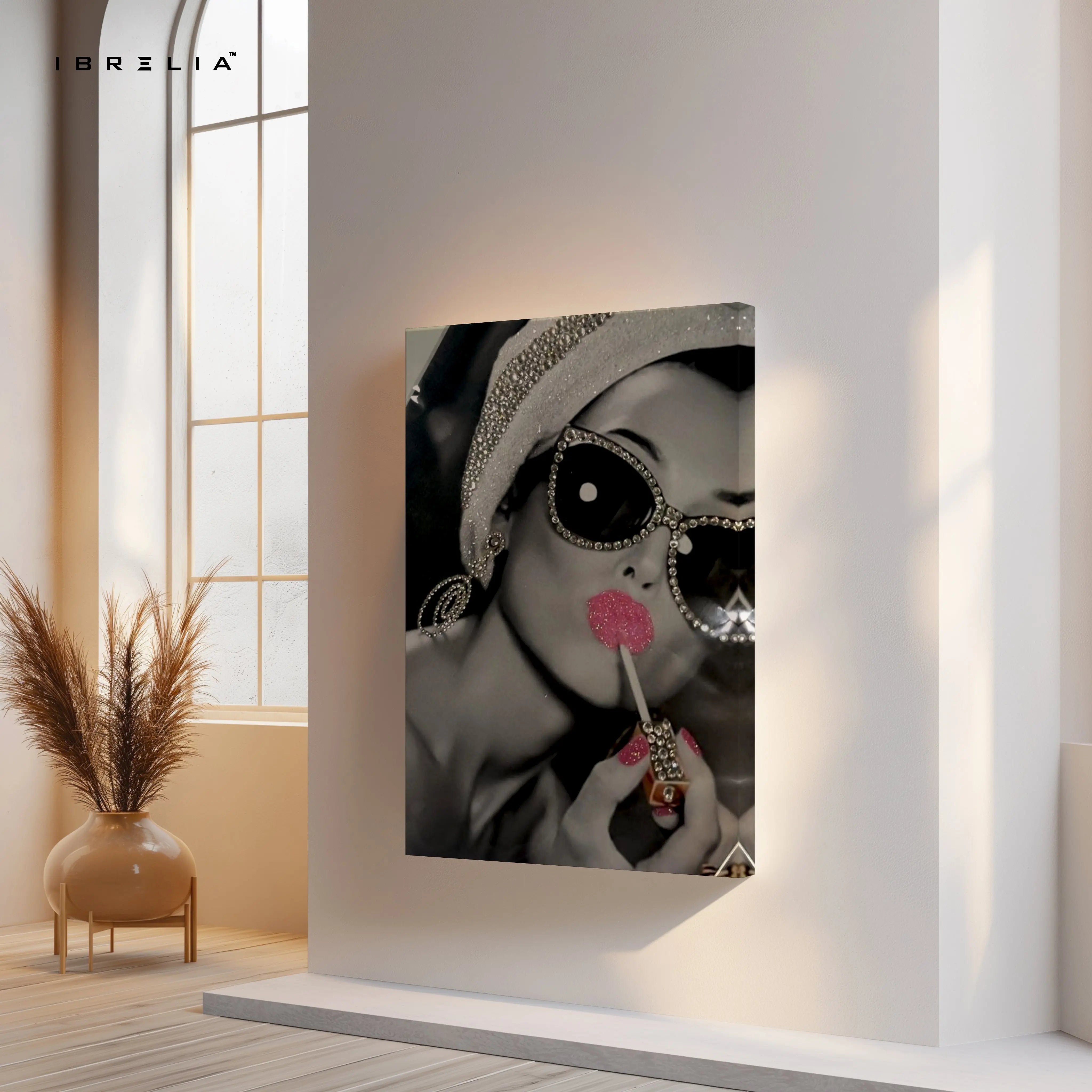 Glam Noir Lipstick Muse Art – 4K Ultra Wrap Frame Wall Art in Pakistan | IBRELIA™ IBRELIA