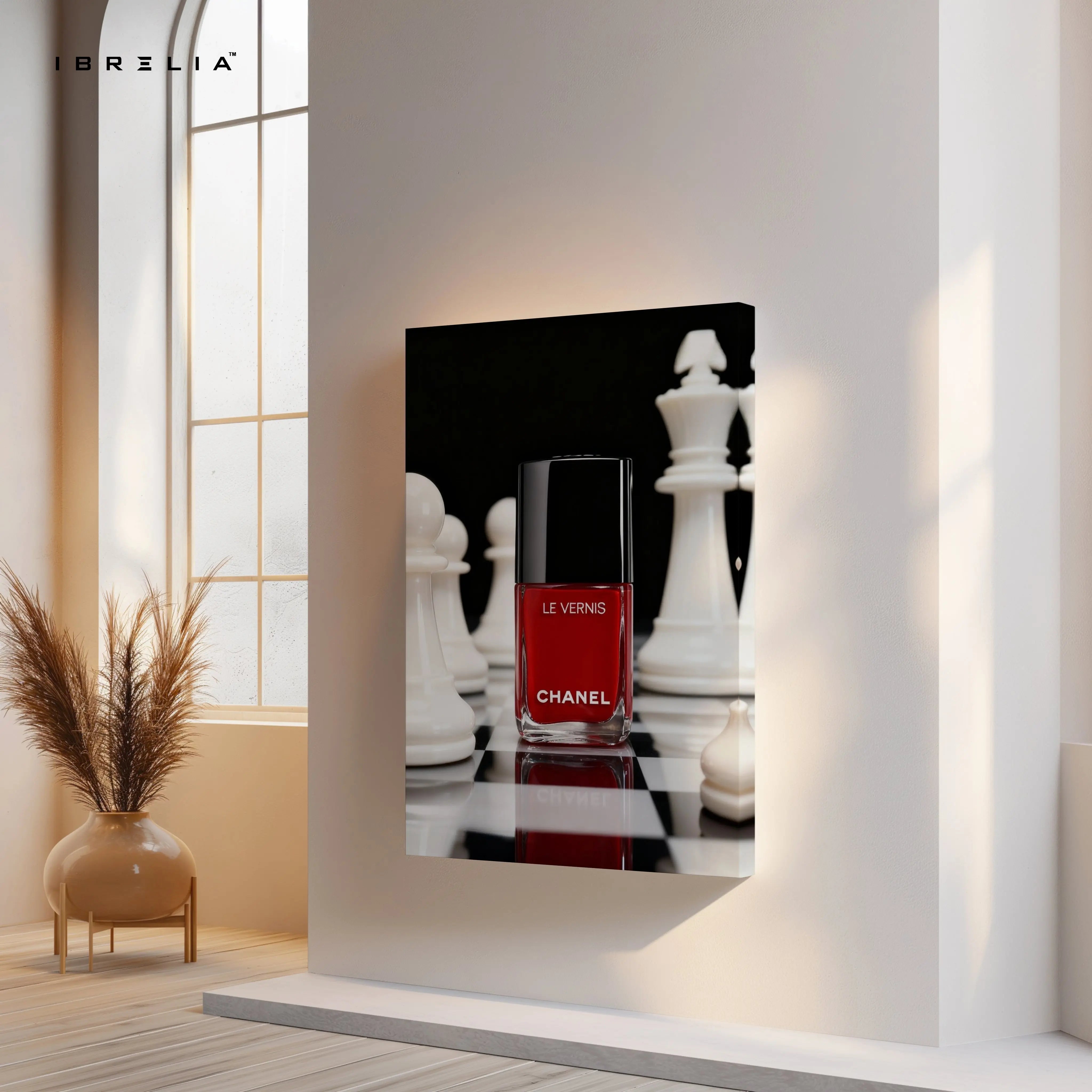 Red Nail Polish Power Chess Art – 4K Ultra Wrap Frame Wall Art in Pakistan | IBRELIA™ IBRELIA