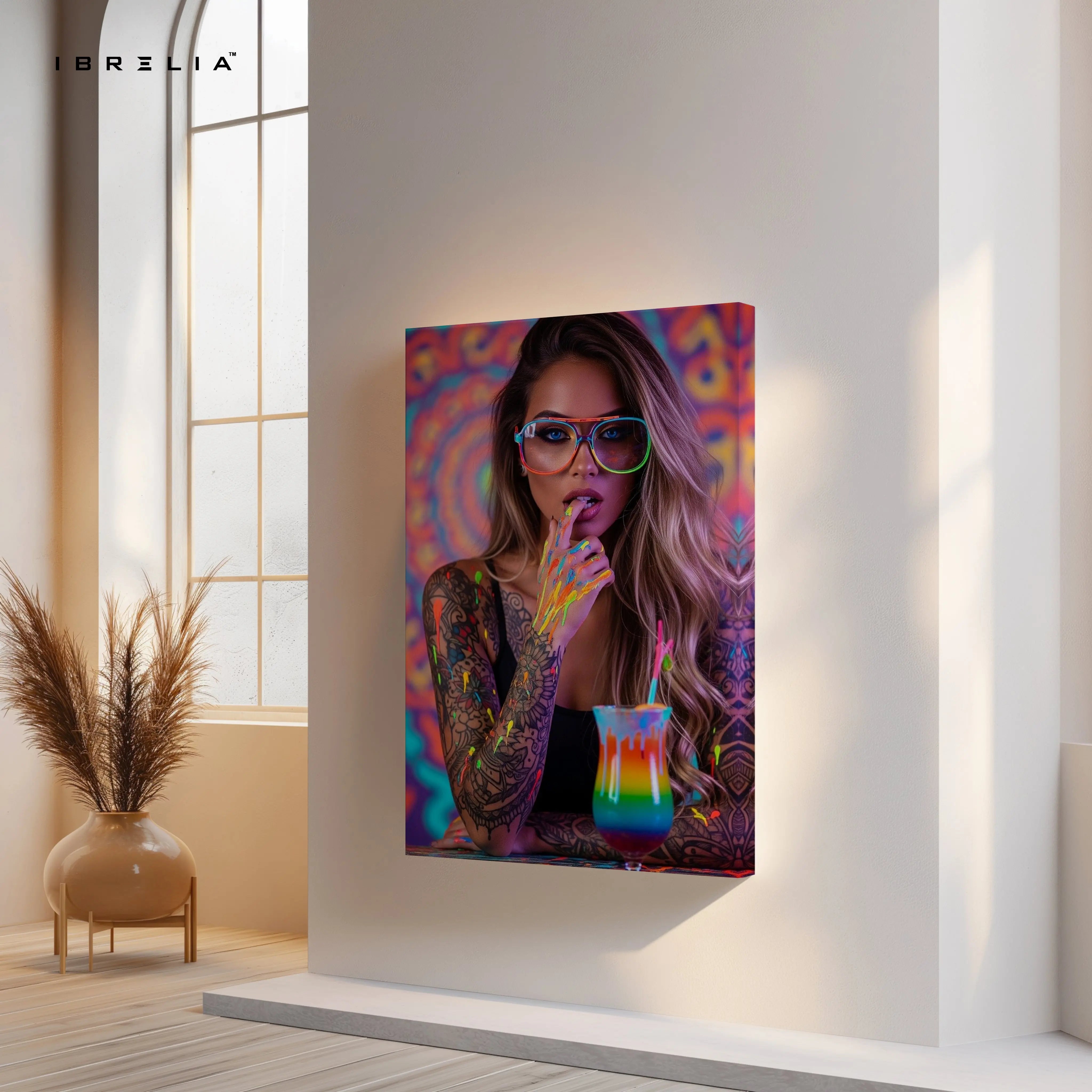 Neon Pop Street Girl Art – 4K Ultra Wrap Frame Wall Art in Pakistan | IBRELIA™ IBRELIA