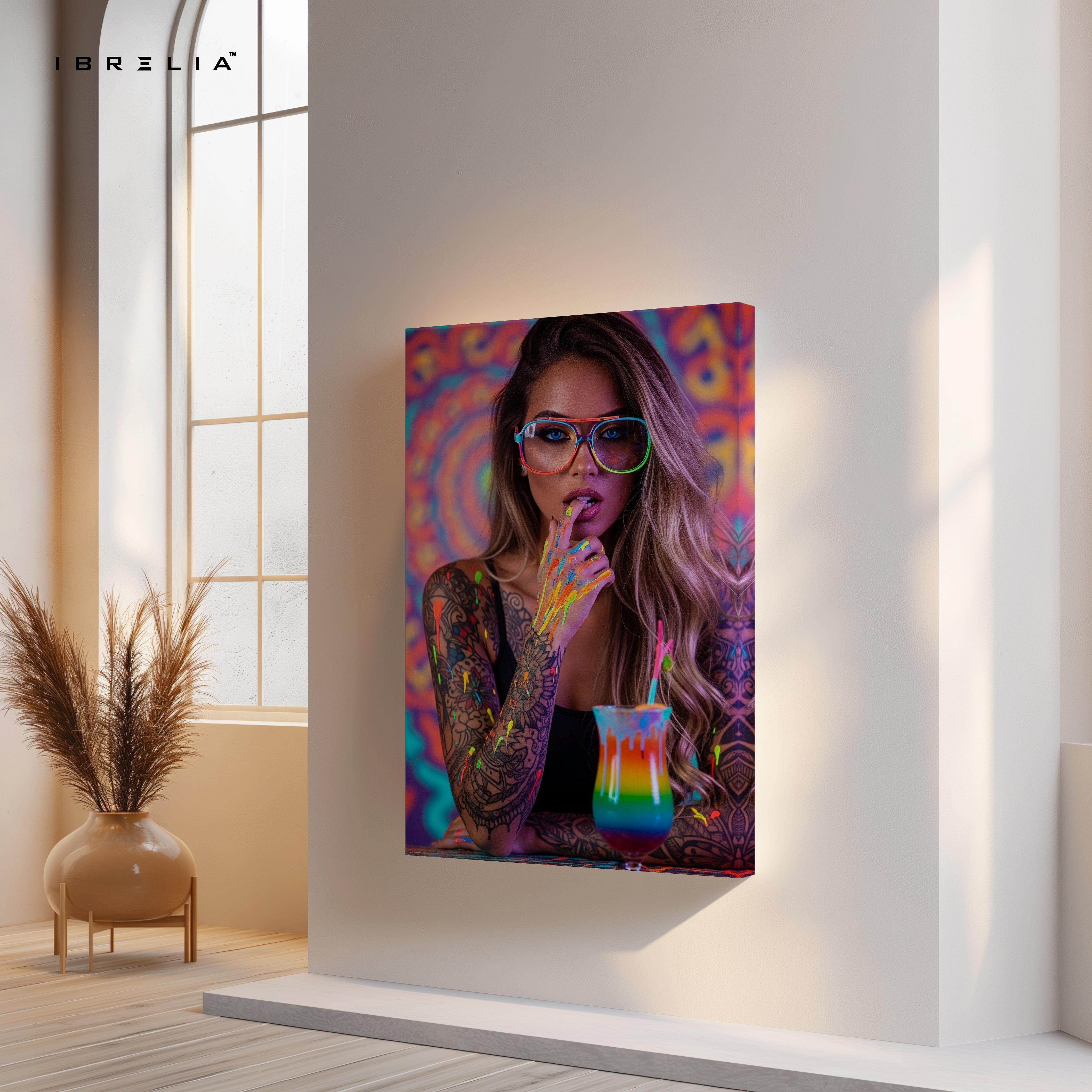 Neon Pop Street Girl Art – 4K Ultra Wrap Frame Wall Art in Pakistan | IBRELIA™