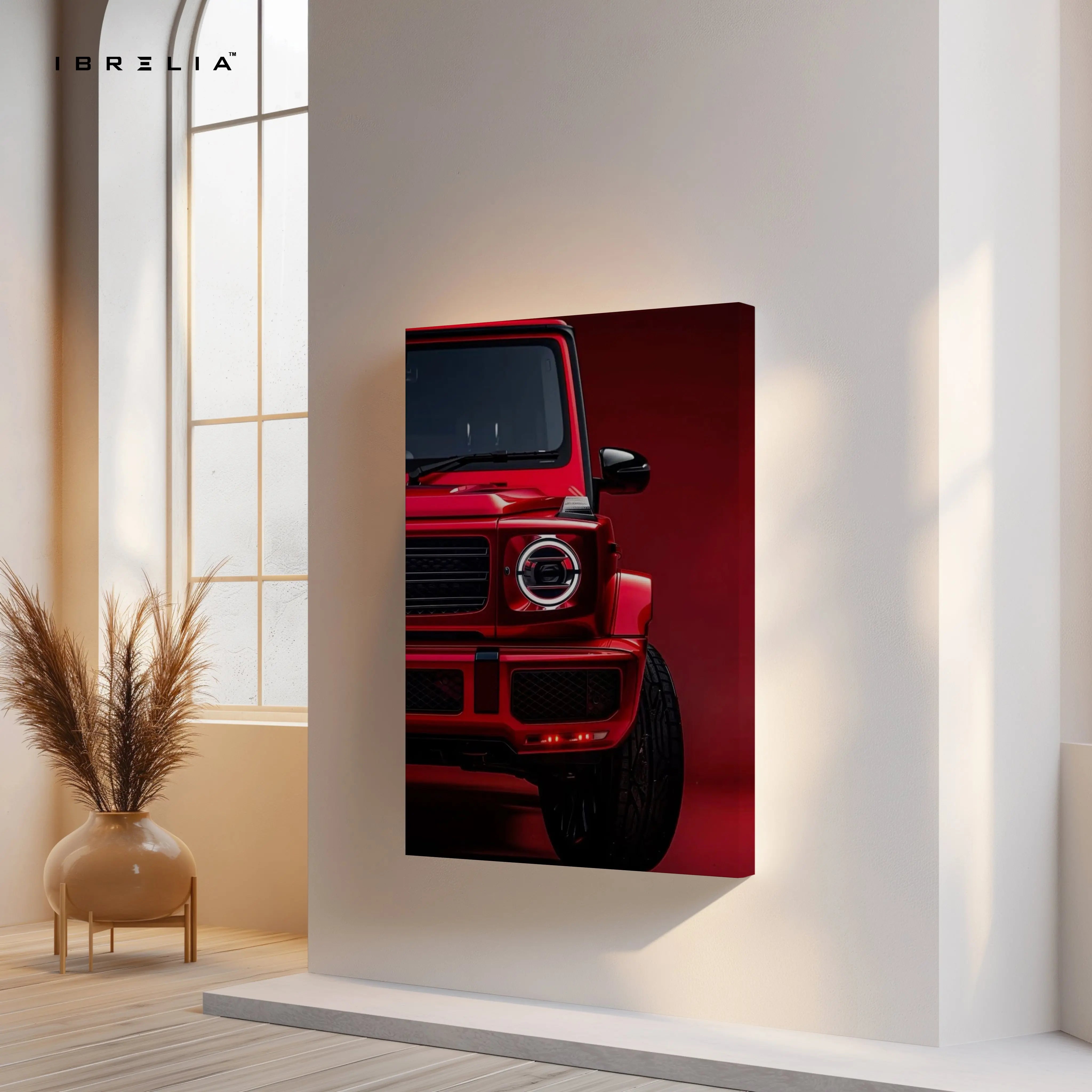 Red Beast Luxury SUV Art – 4K Ultra Wrap Frame Wall Art in Pakistan | IBRELIA™ IBRELIA