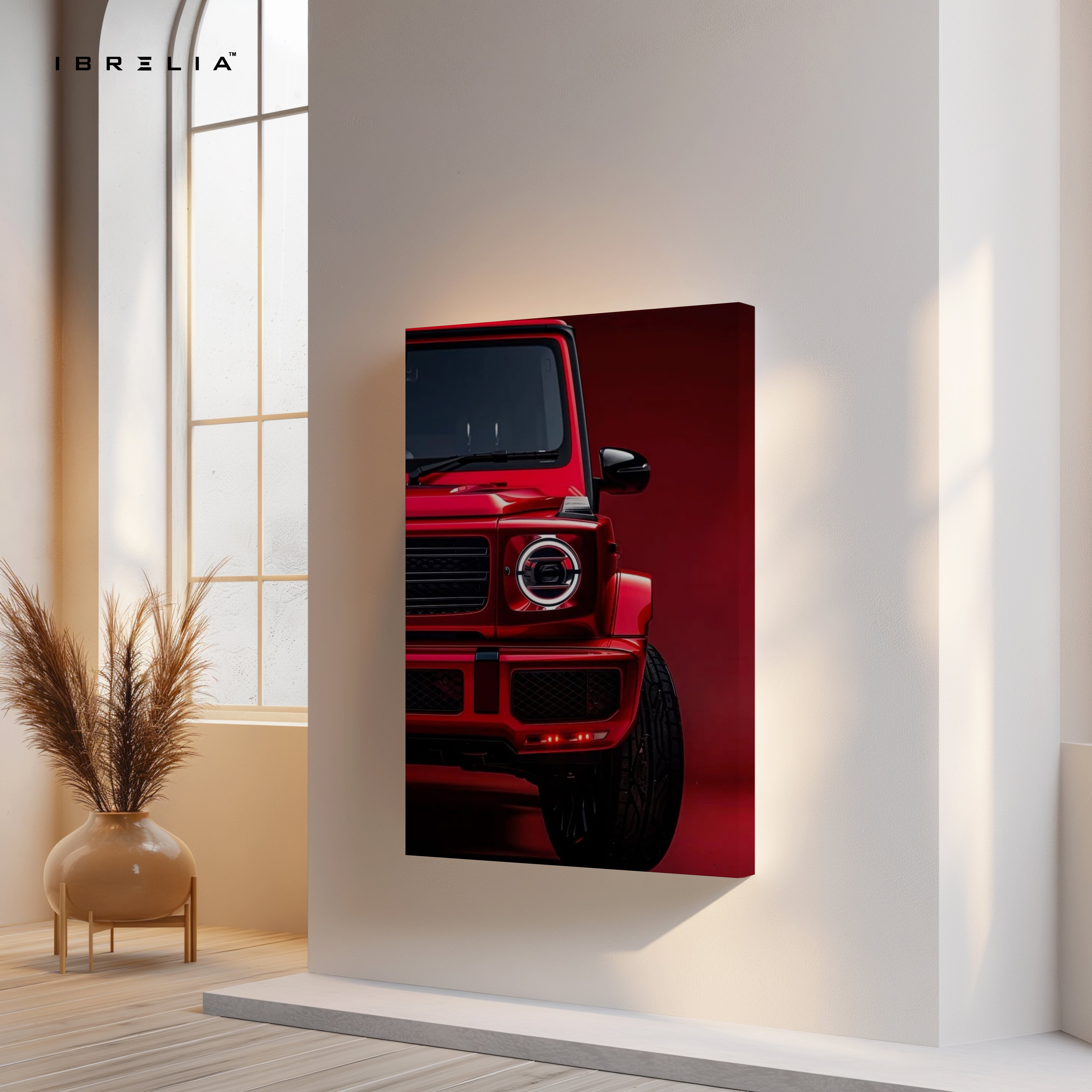 Red Beast Luxury SUV Art – 4K Ultra Wrap Frame Wall Art in Pakistan | IBRELIA™