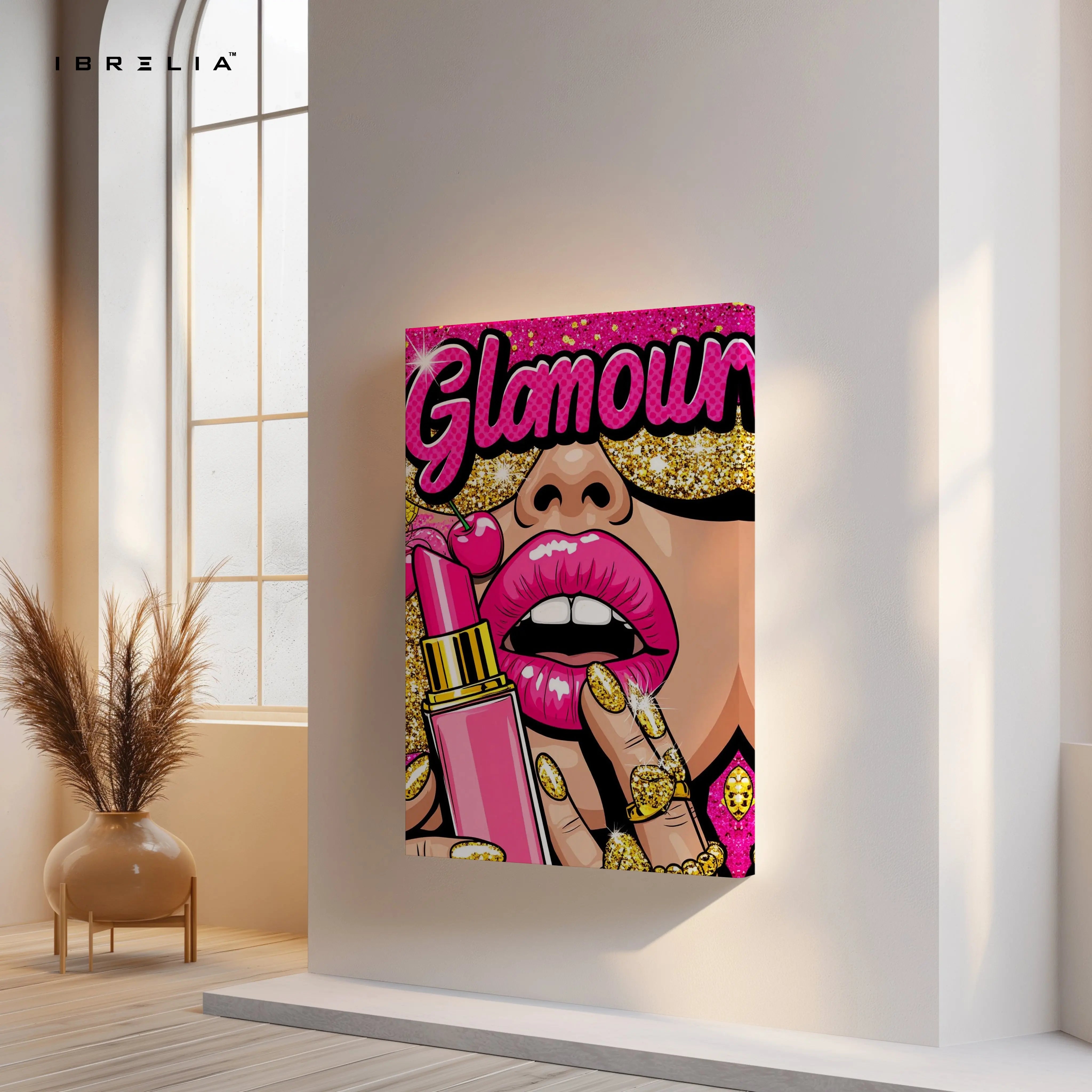 Glamour Pop Lips Art – 4K Ultra Wrap Frame Wall Art in Pakistan | IBRELIA™ IBRELIA