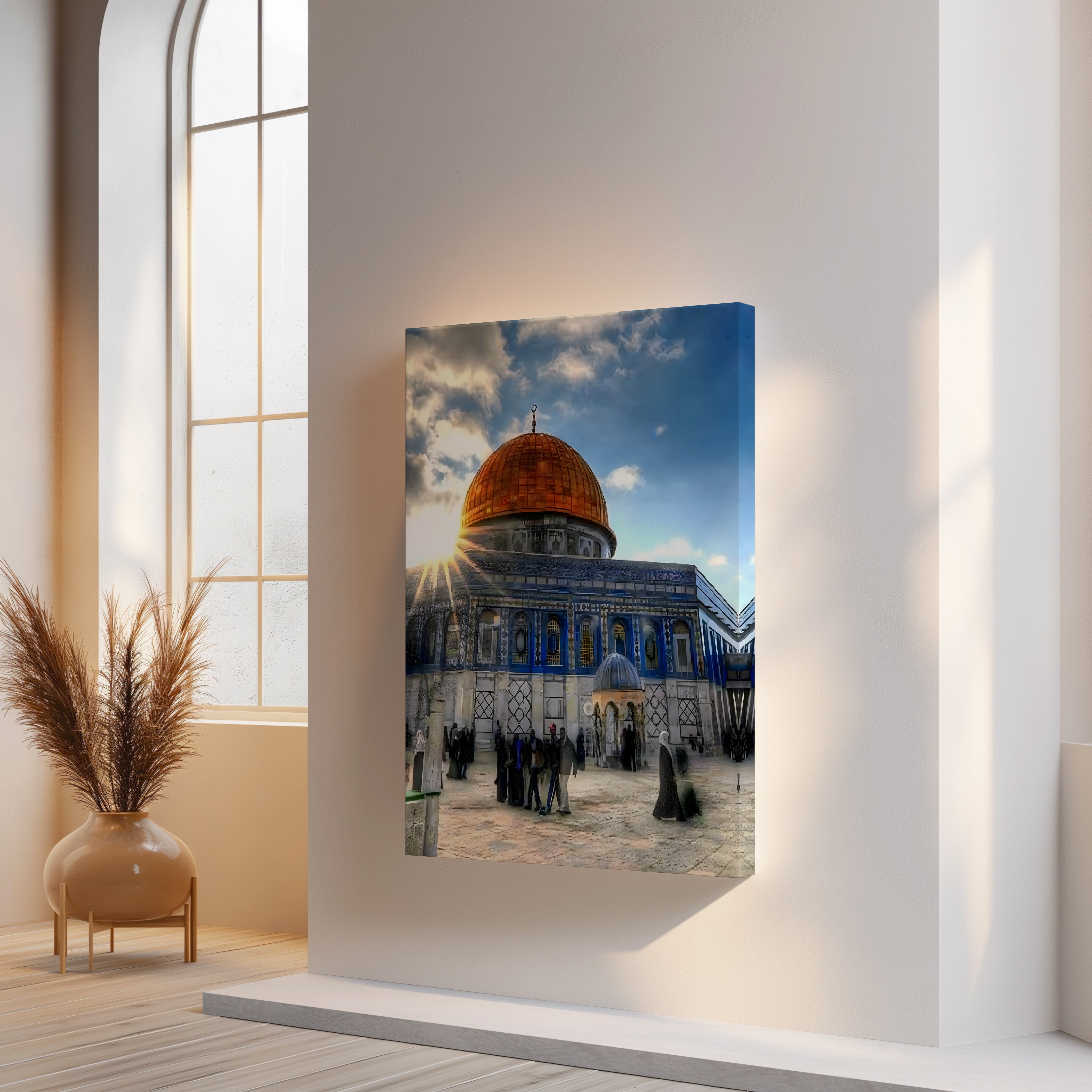 Dome of the Rock Sunrise Glory Art – Jerusalem Islamic Architecture Wall Art | 4K Ultra Wrap Frame Wall Art in Pakistan | IBRELIA™