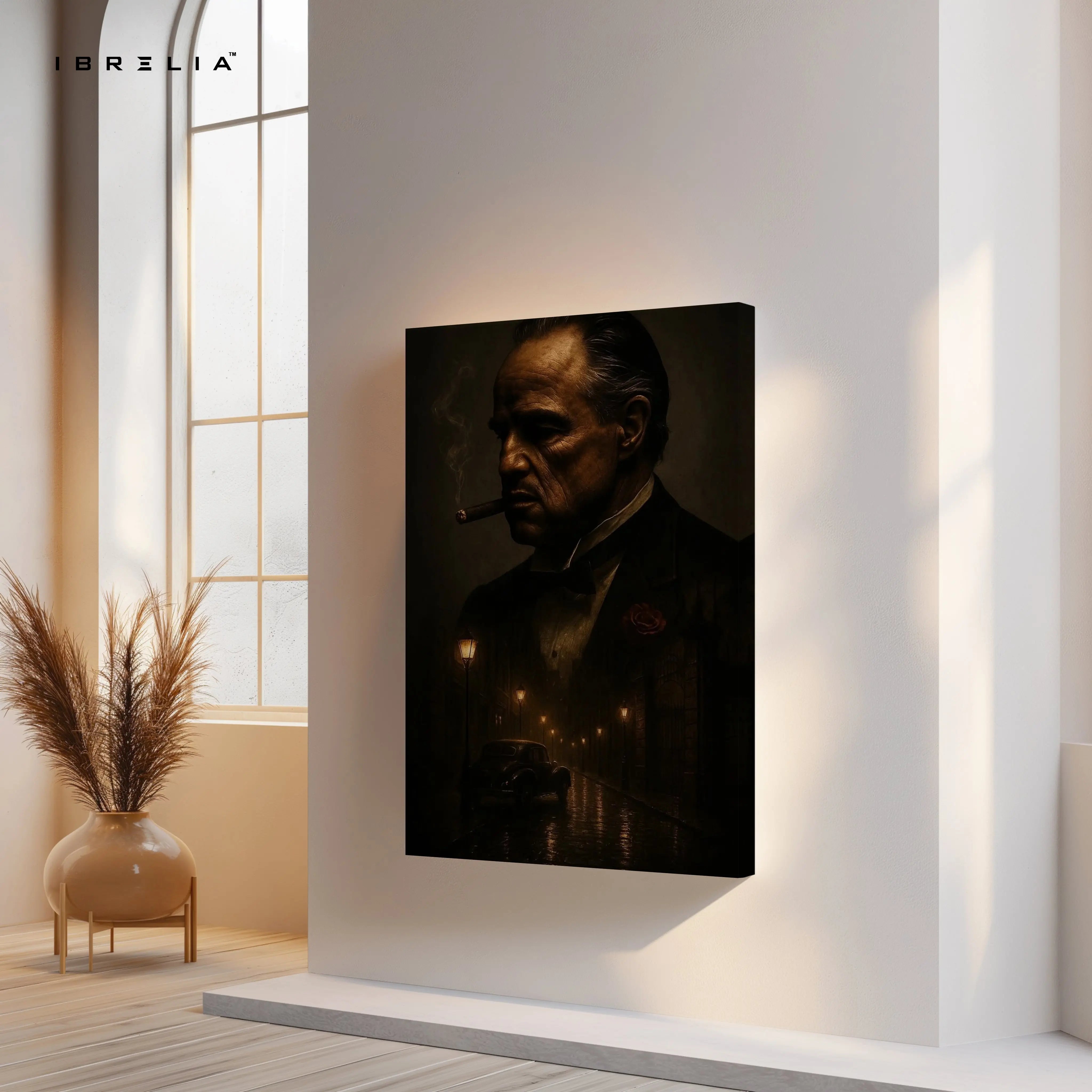 The Godfather Dark Portrait Noir Art – 4K Ultra Wrap Frame Wall Art in Pakistan | IBRELIA™ IBRELIA