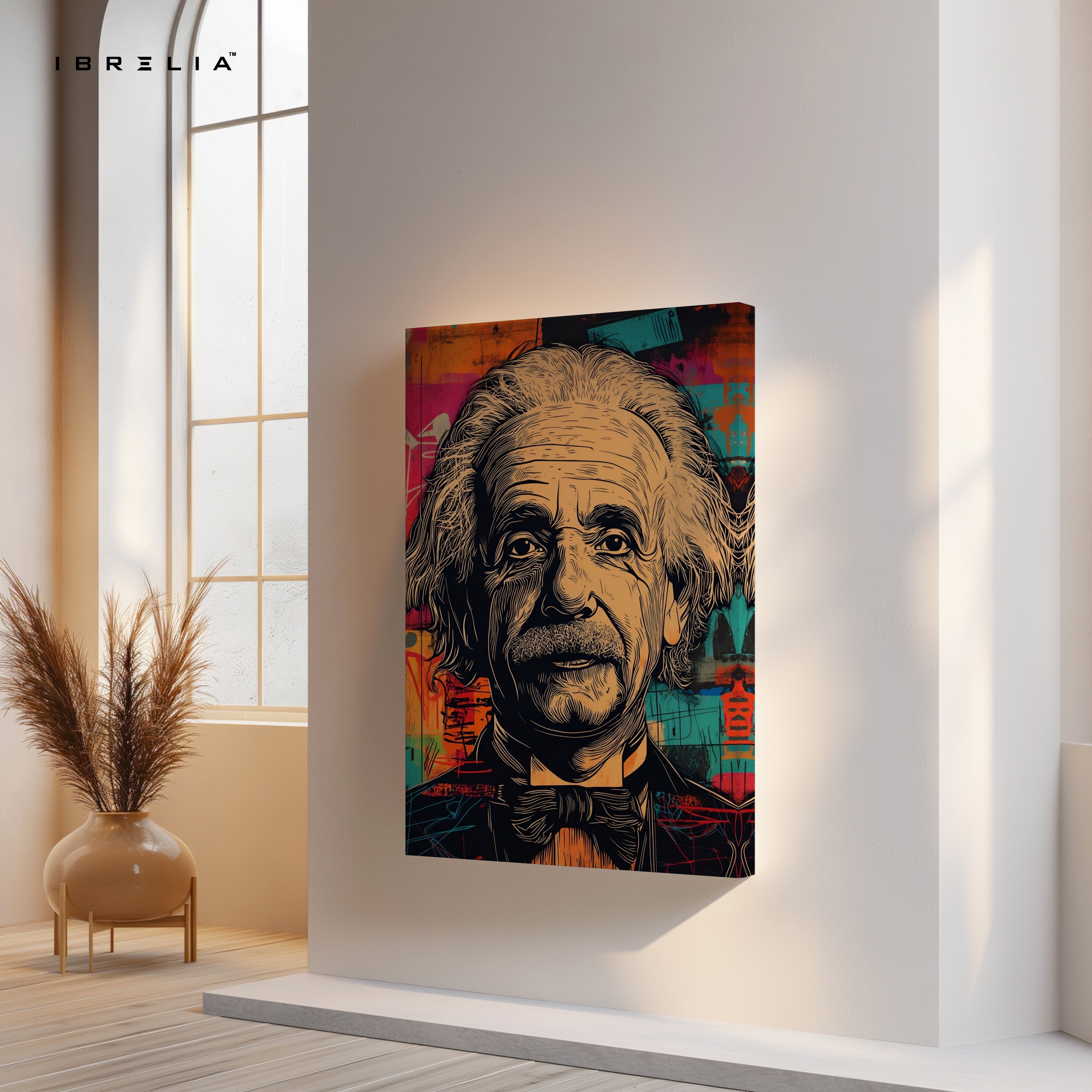 Albert Einstein Pop Art Portrait – 4K Ultra Wrap Frame Wall Art in Pakistan | IBRELIA™