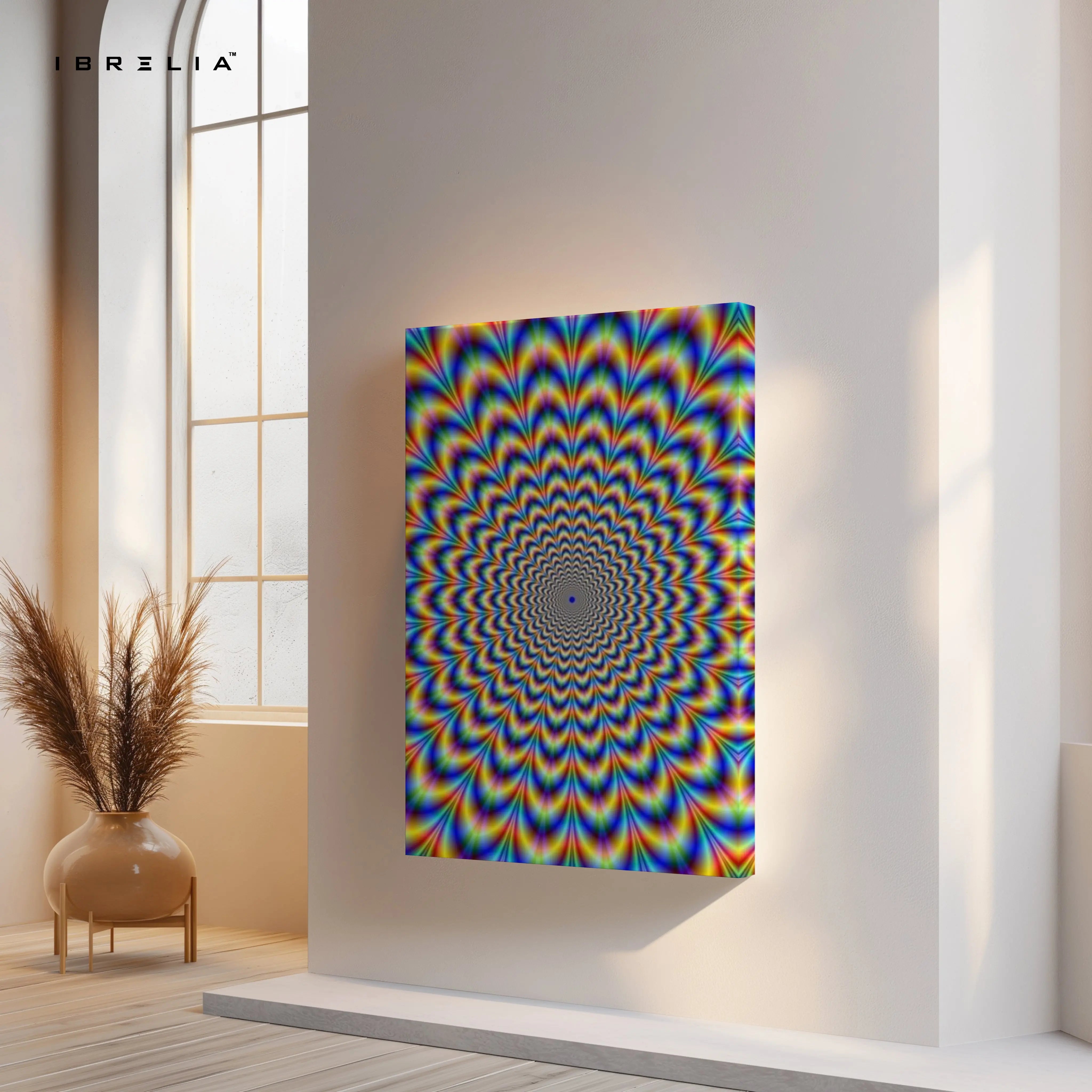 Psychedelic Rainbow Vortex – Optical Illusion 4K Ultra Wrap Frame Wall Art in Pakistan | IBRELIA™ IBRELIA