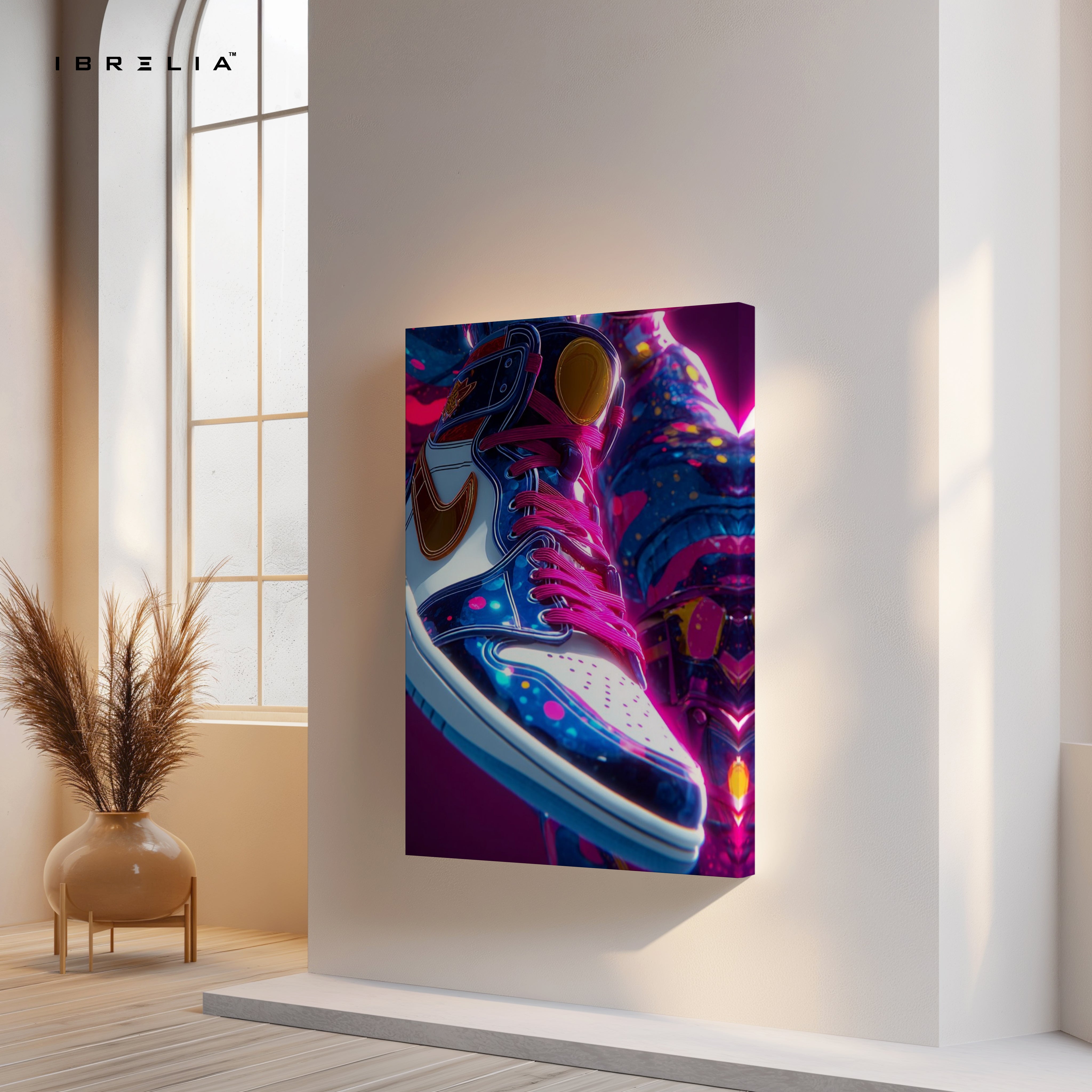 Neon Street Sneakers Art – 4K Ultra Wrap Frame Wall Art in Pakistan | IBRELIA™